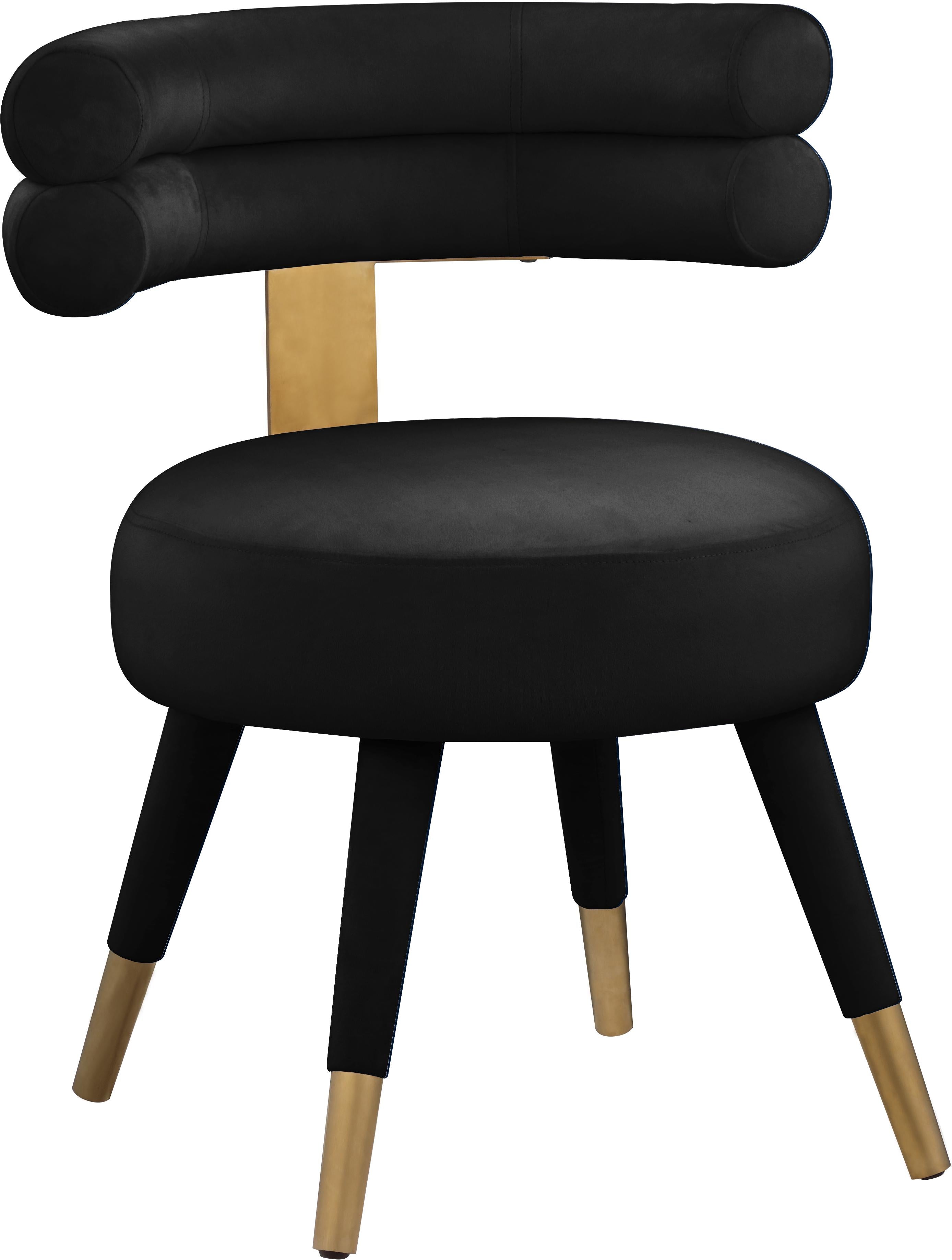 Fitzroy Black Velvet Dining Chair - Luxury Home Furniture (MI)