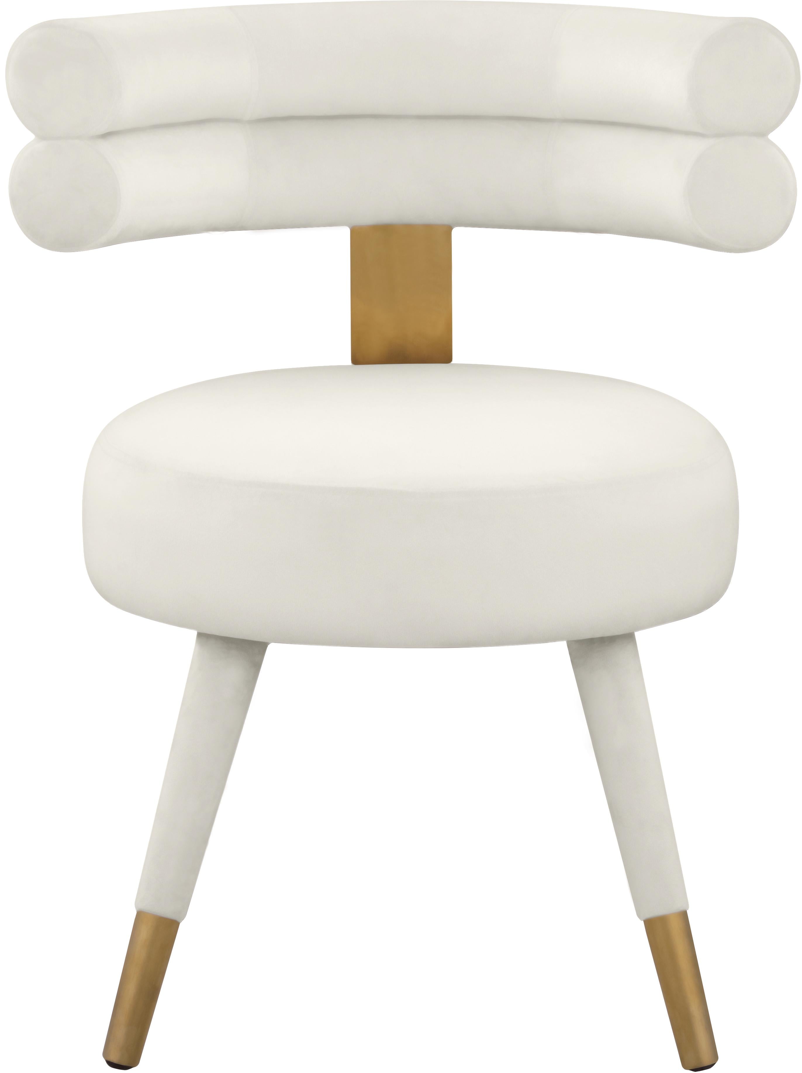 Fitzroy Cream Velvet Dining Chair - Luxury Home Furniture (MI)