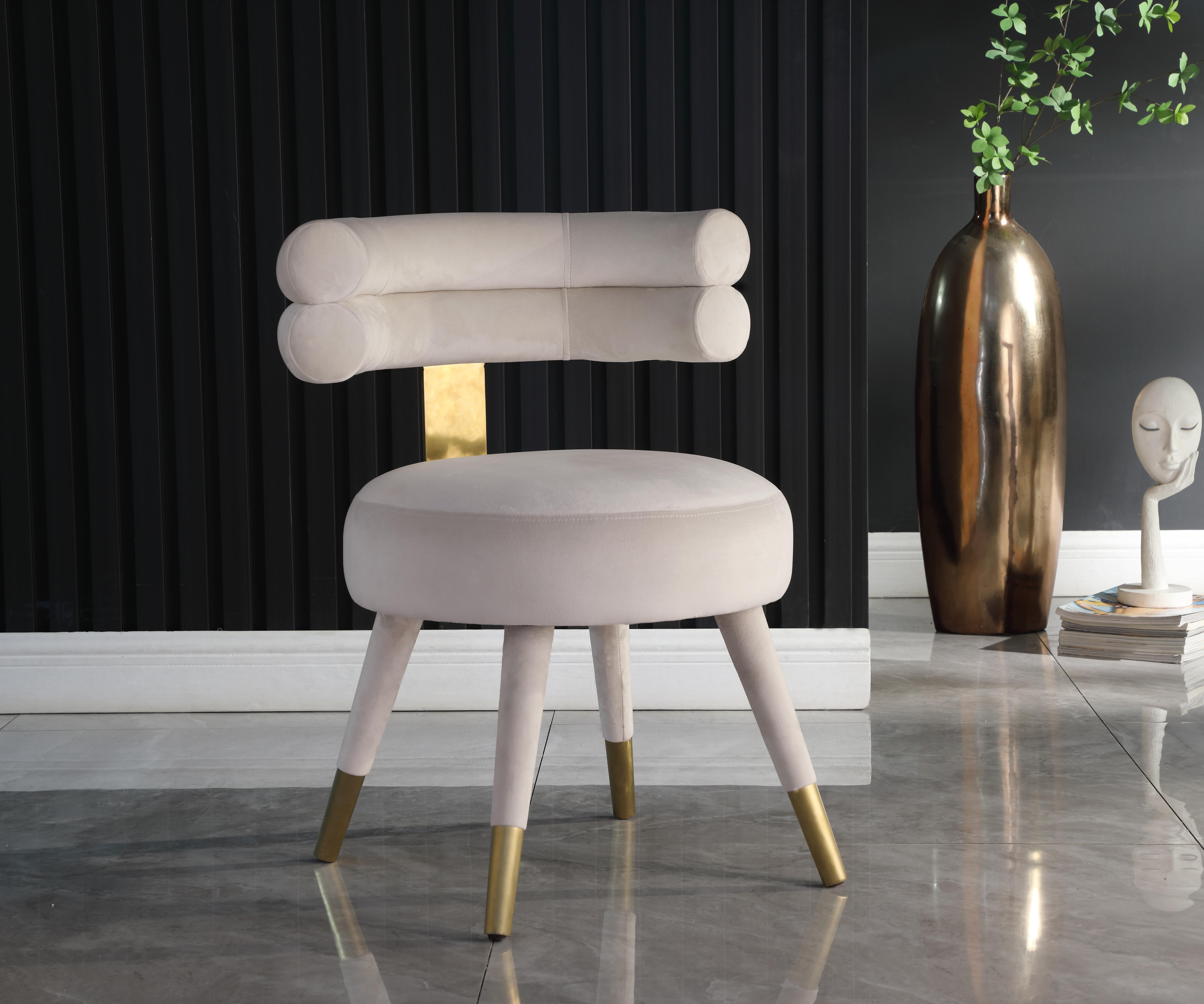 Fitzroy Cream Velvet Dining Chair - Luxury Home Furniture (MI)