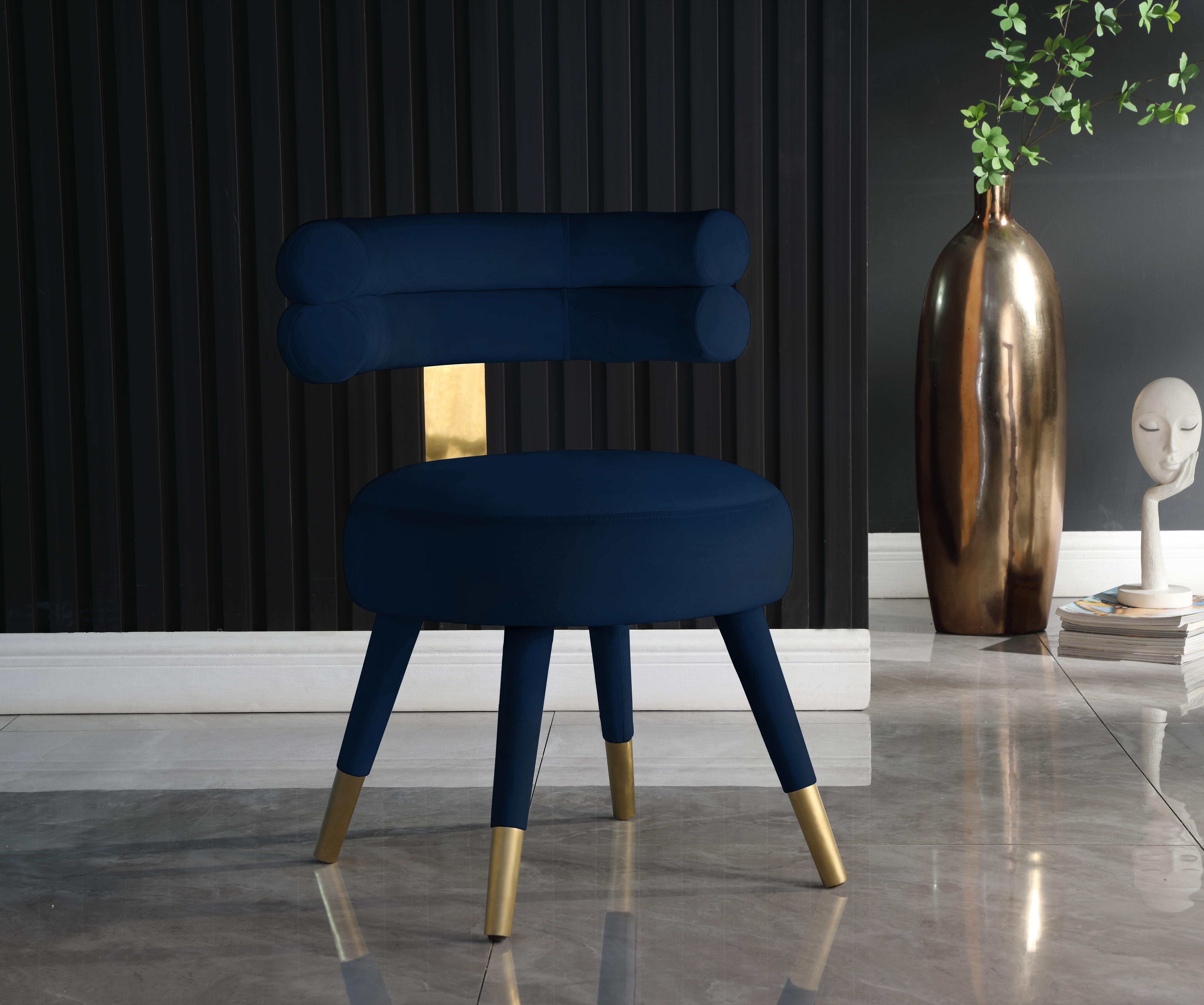 Fitzroy Navy Velvet Dining Chair - Luxury Home Furniture (MI)