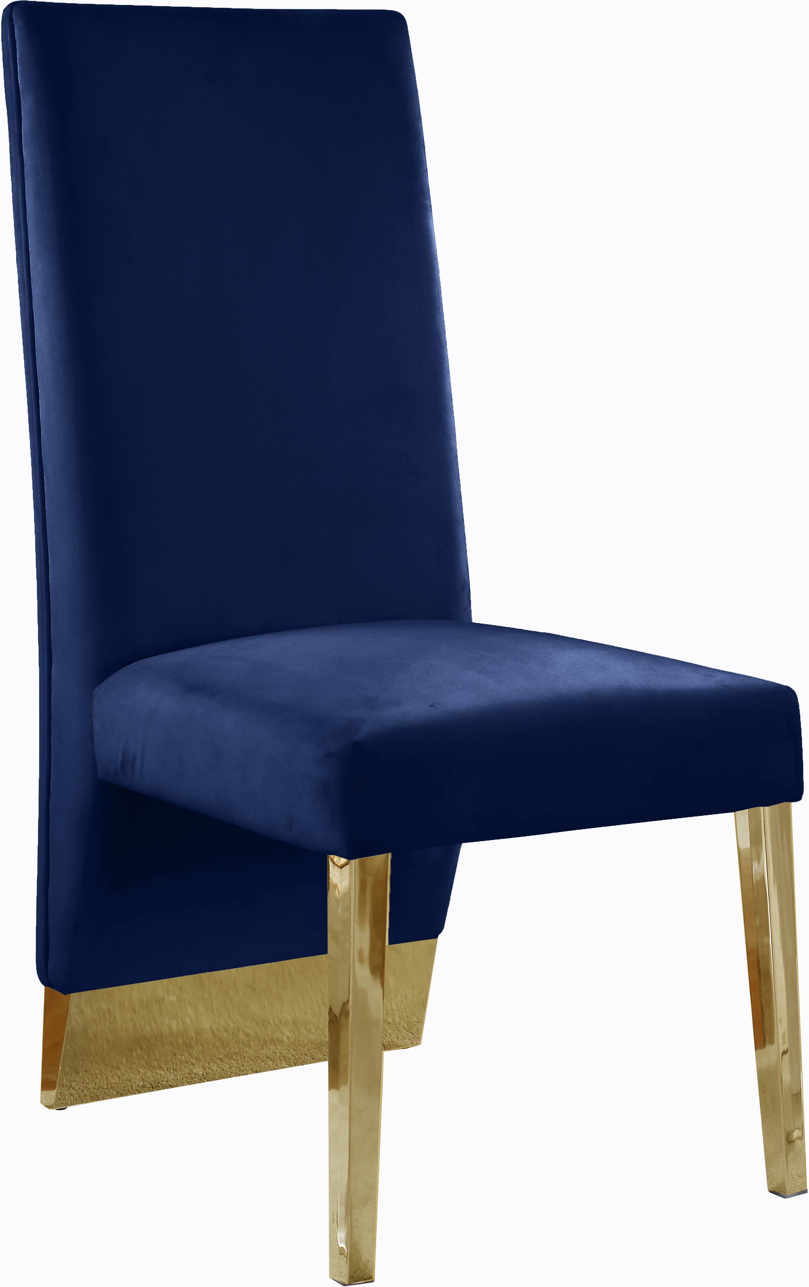Porsha Navy Velvet Dining Chair - Luxury Home Furniture (MI)