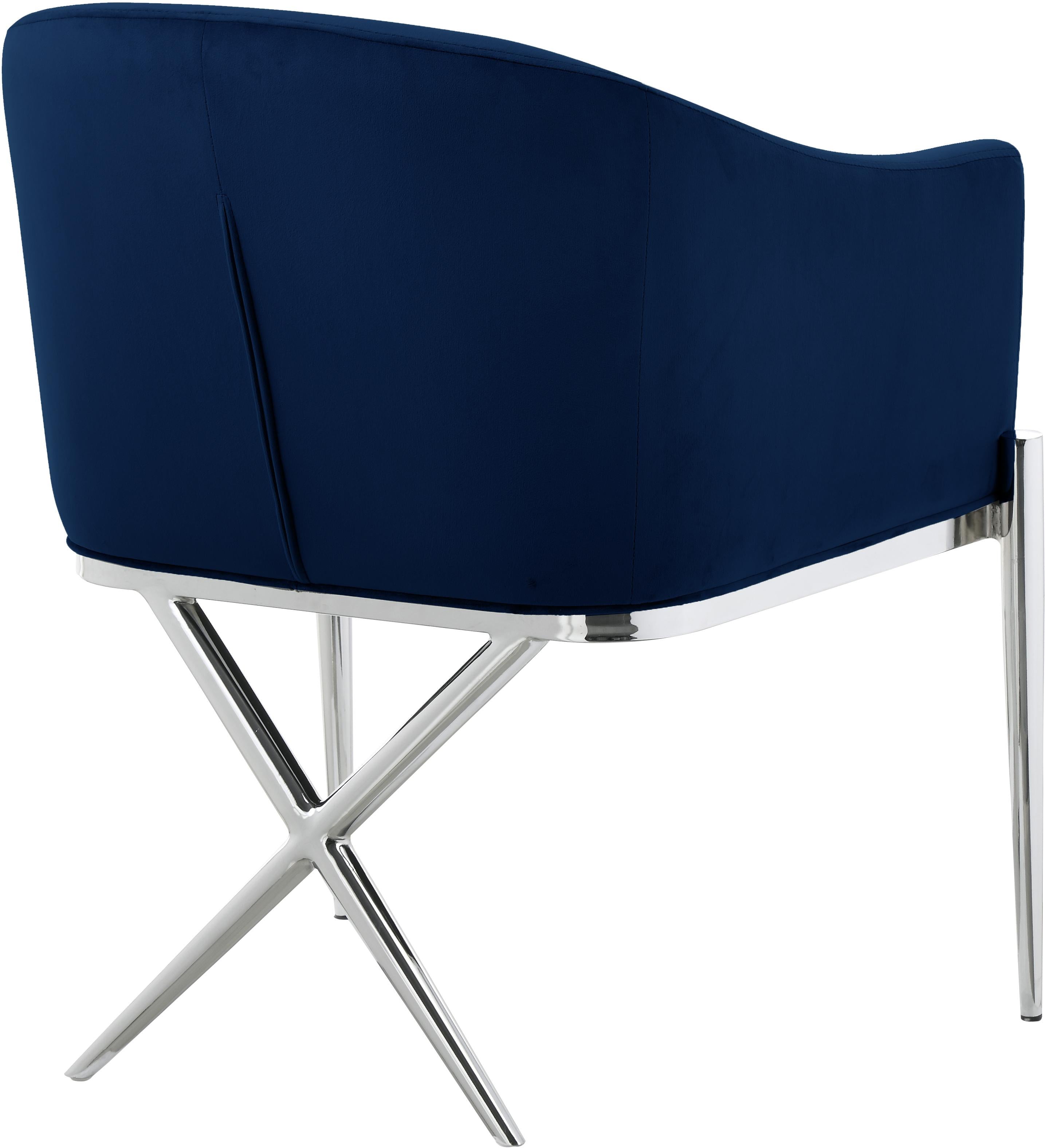 Xavier Navy Velvet Dining Chair - Luxury Home Furniture (MI)