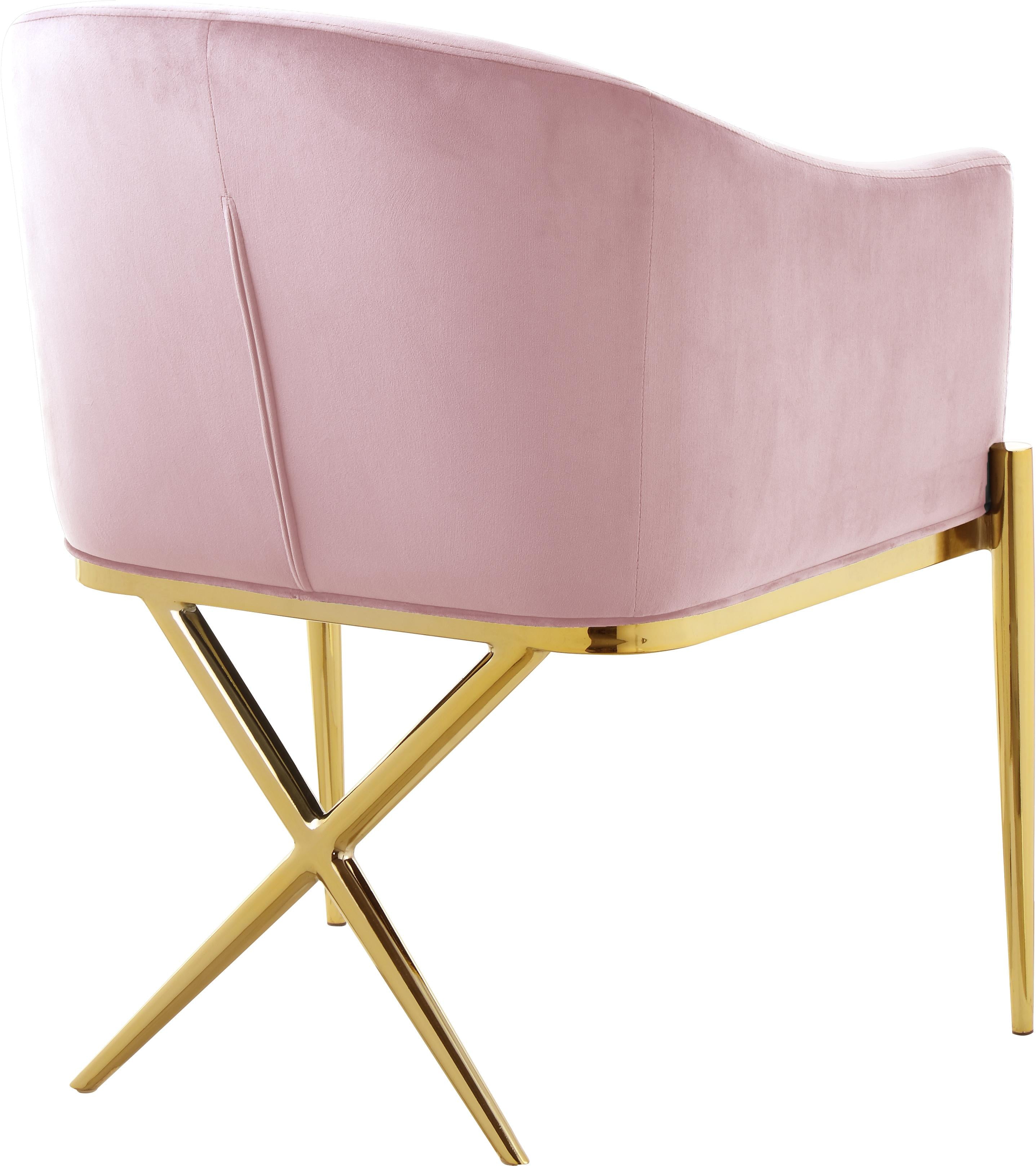 Xavier Pink Velvet Dining Chair - Luxury Home Furniture (MI)