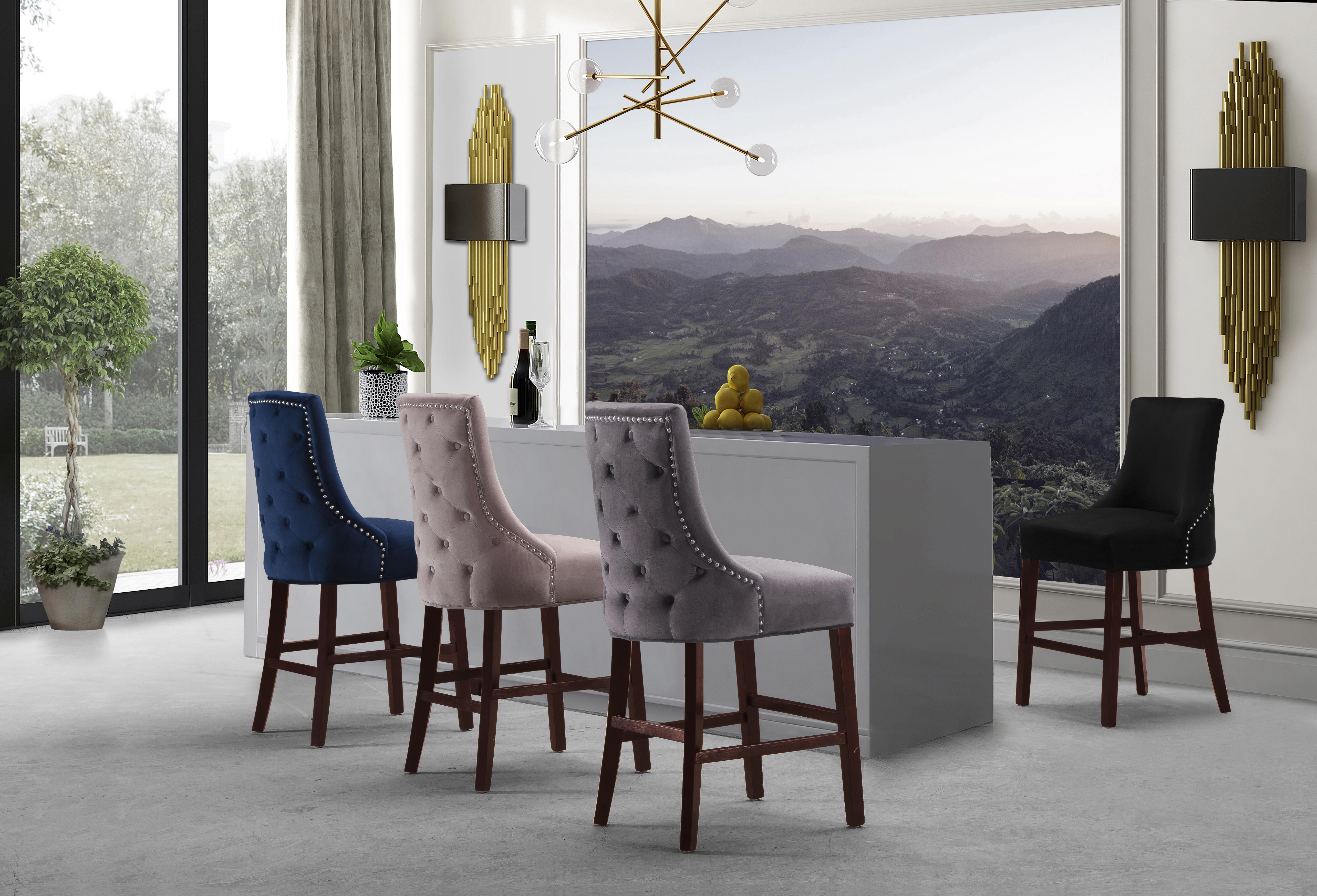 Hannah Grey Velvet Stool - Luxury Home Furniture (MI)