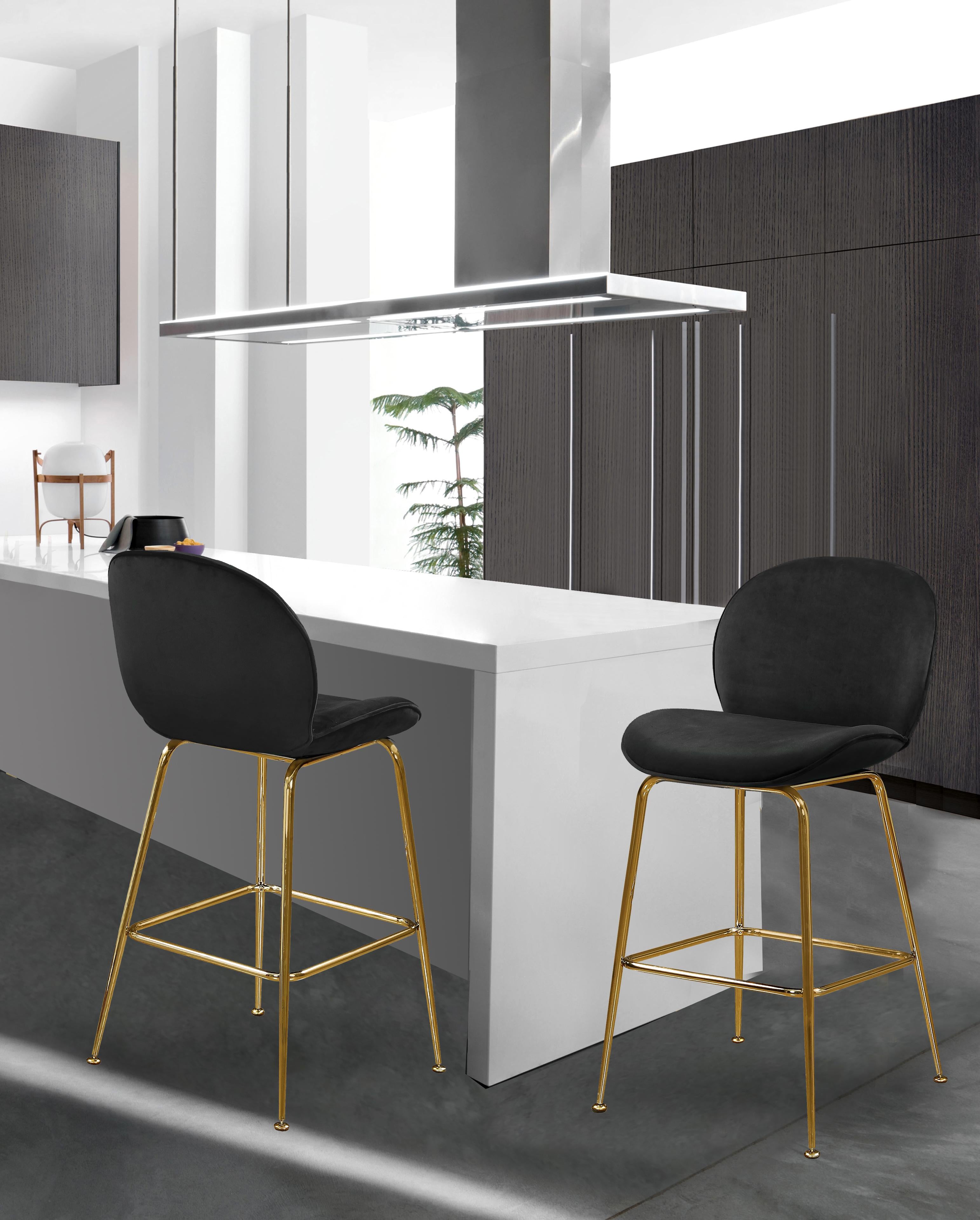 Paris Black Velvet Stool - Luxury Home Furniture (MI)