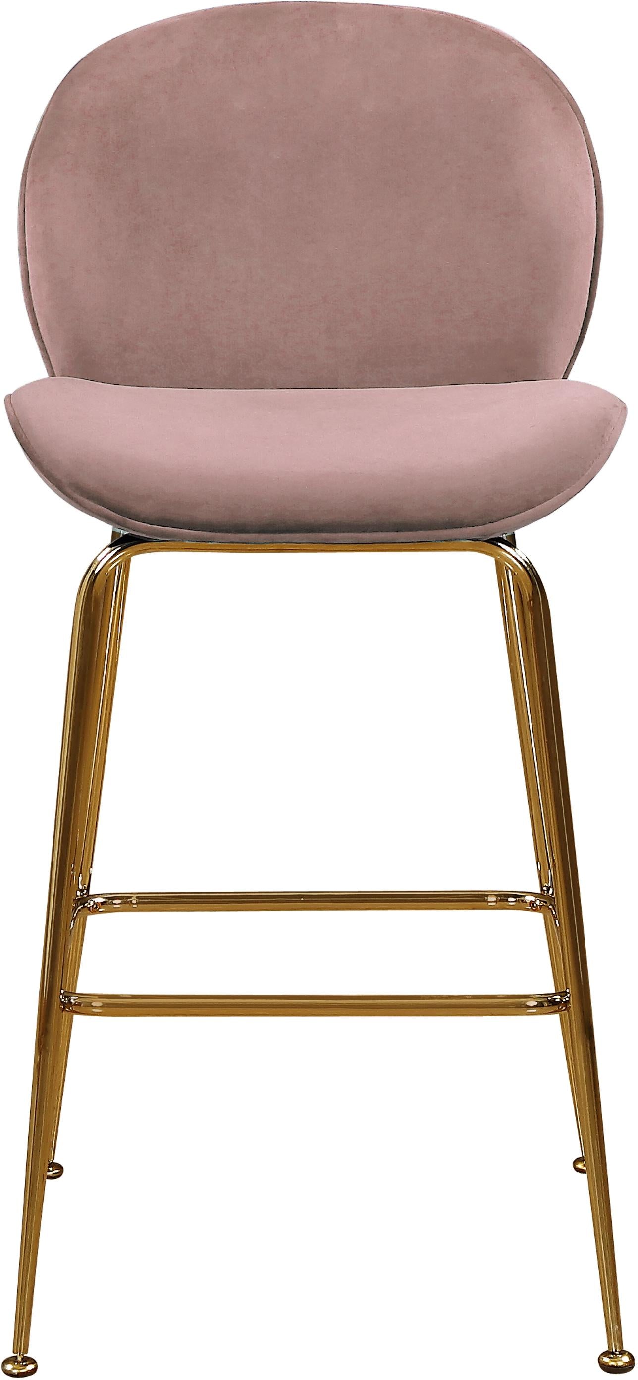 Paris Pink Velvet Stool - Luxury Home Furniture (MI)