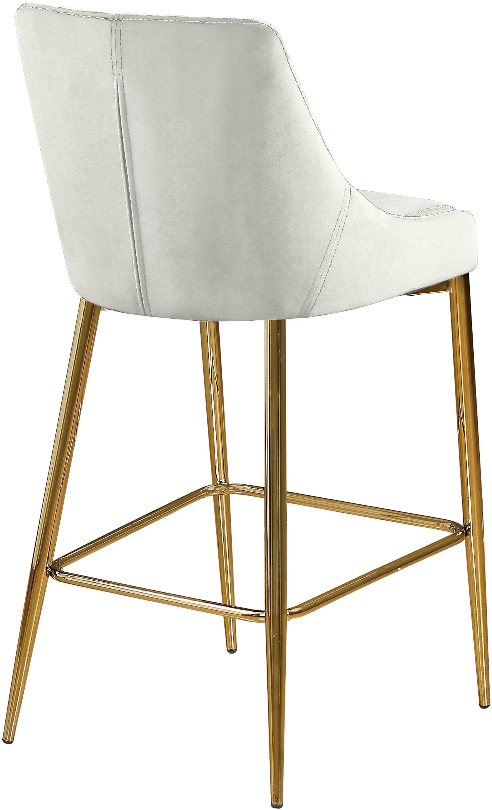 Karina Cream Velvet Stool - Luxury Home Furniture (MI)