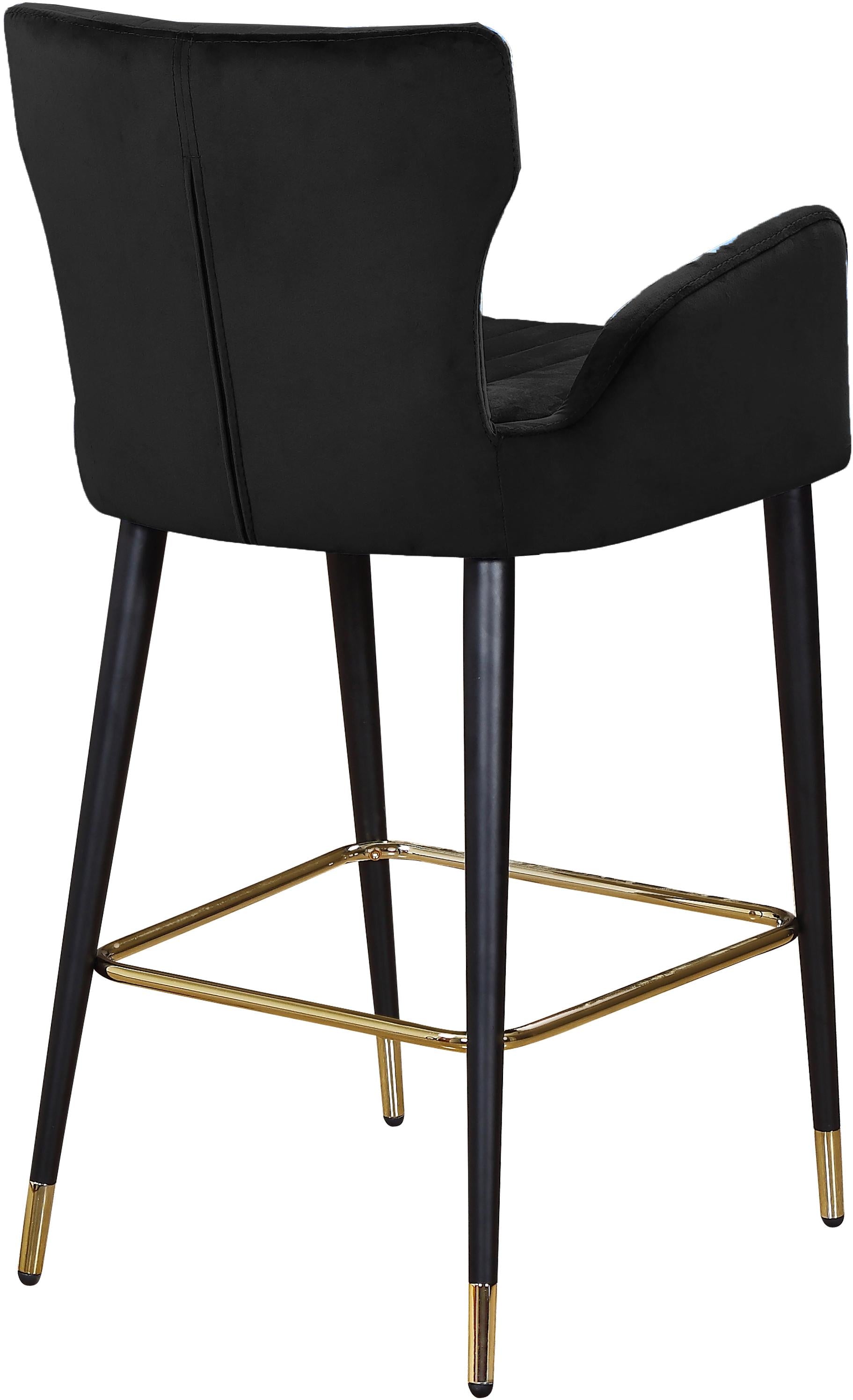 Luxe Black Velvet Stool - Luxury Home Furniture (MI)