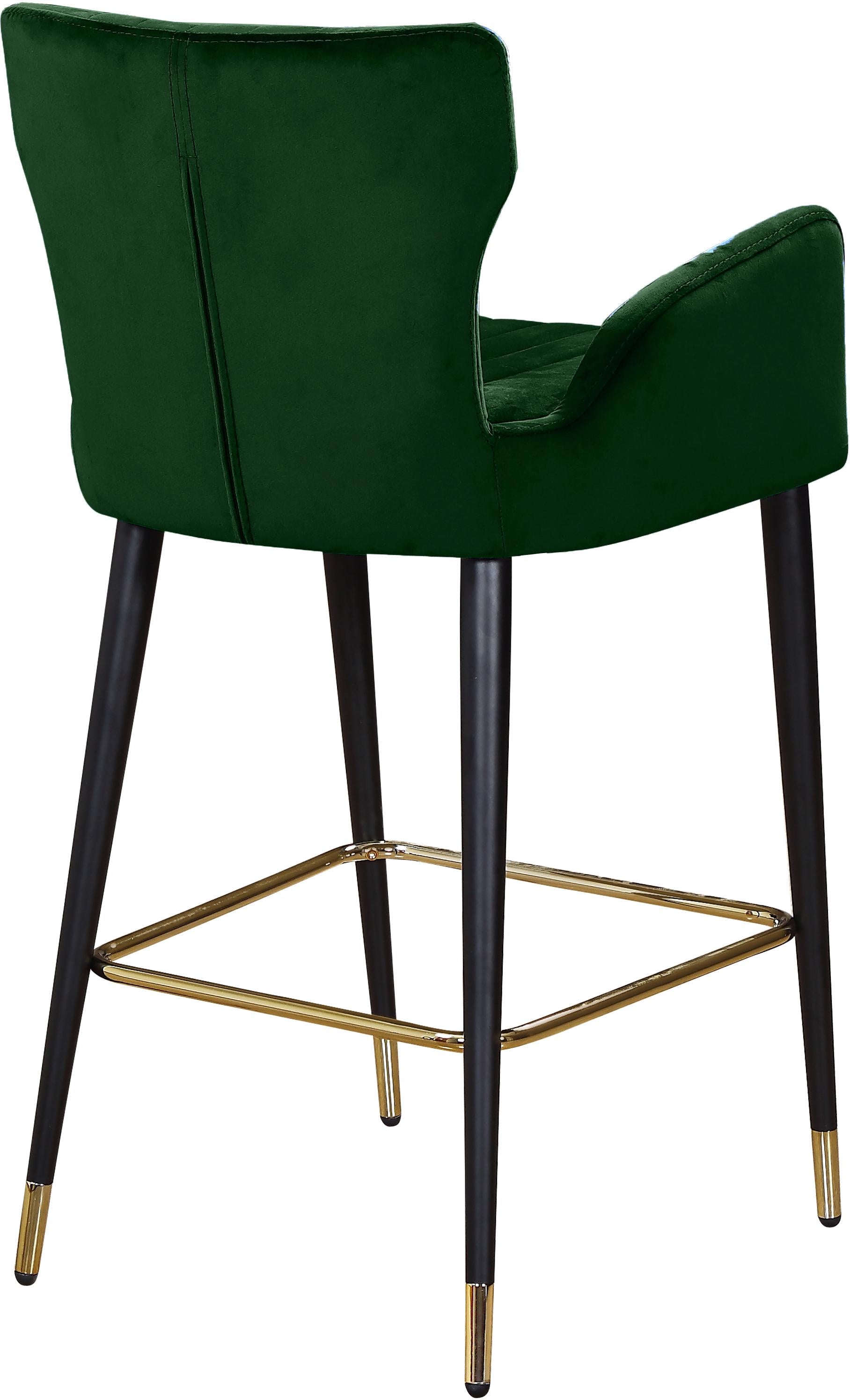 Luxe Green Velvet Stool - Luxury Home Furniture (MI)