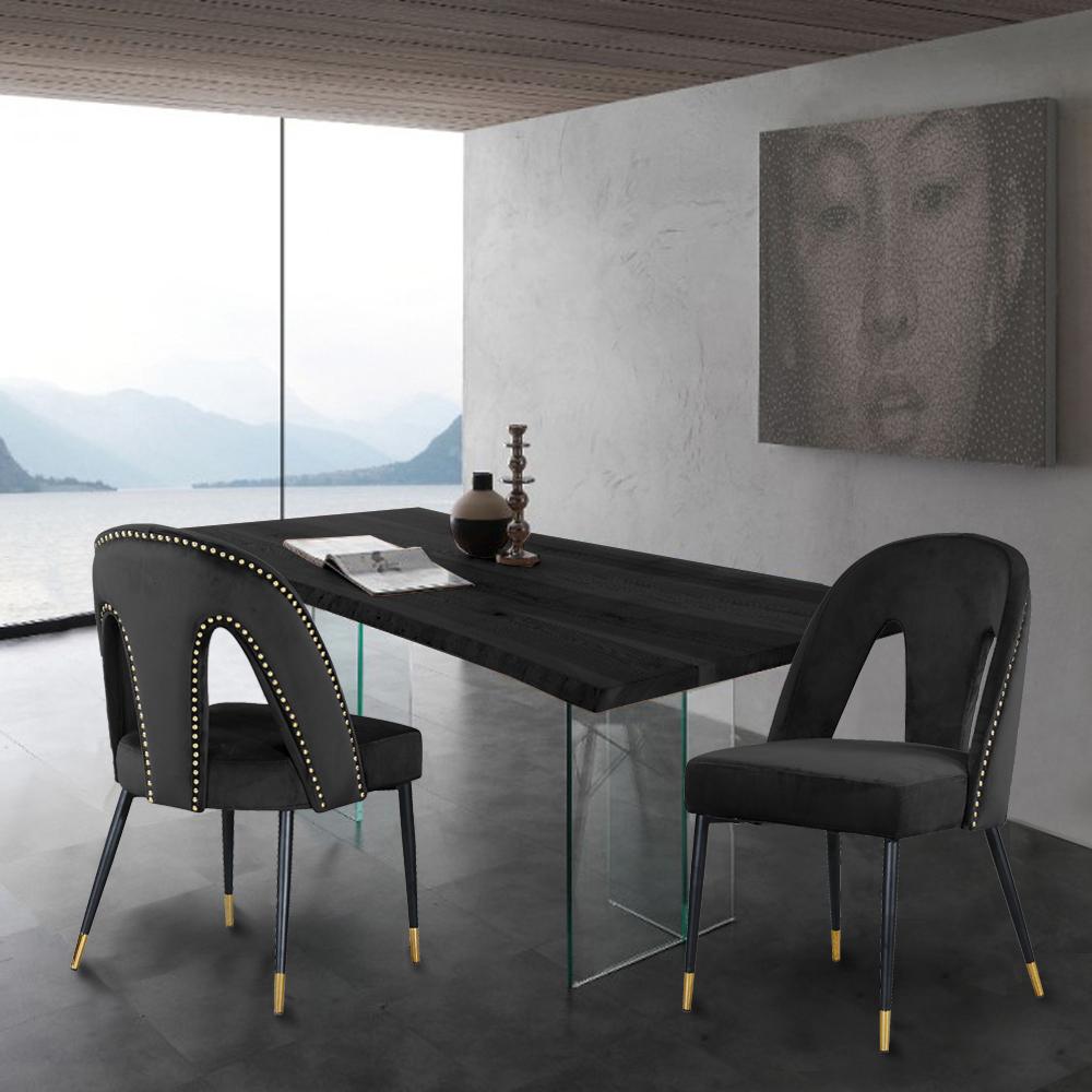 Akoya Black Velvet Dining Chair - Luxury Home Furniture (MI)