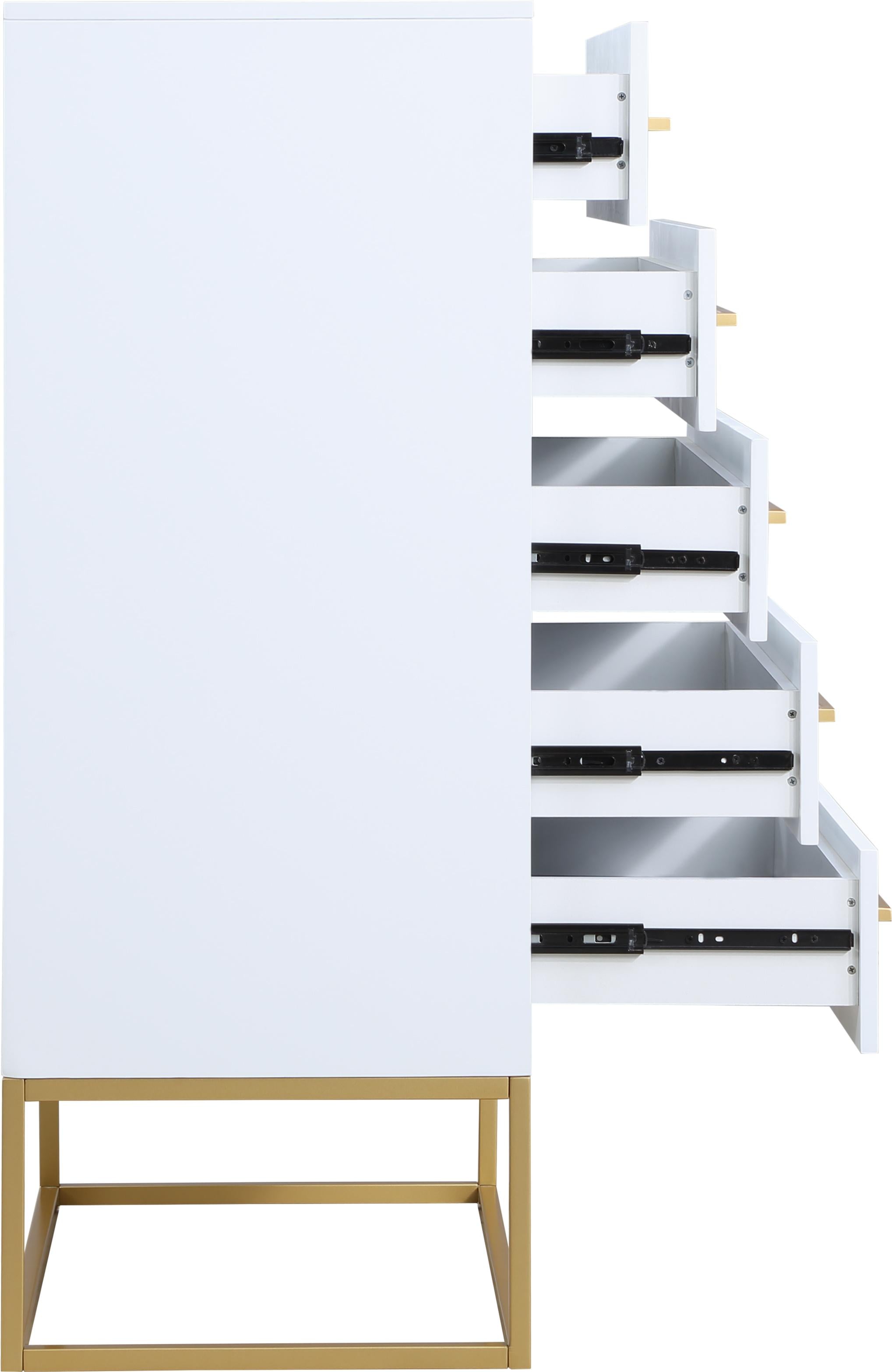 Maxine White / Gold Chest - Luxury Home Furniture (MI)