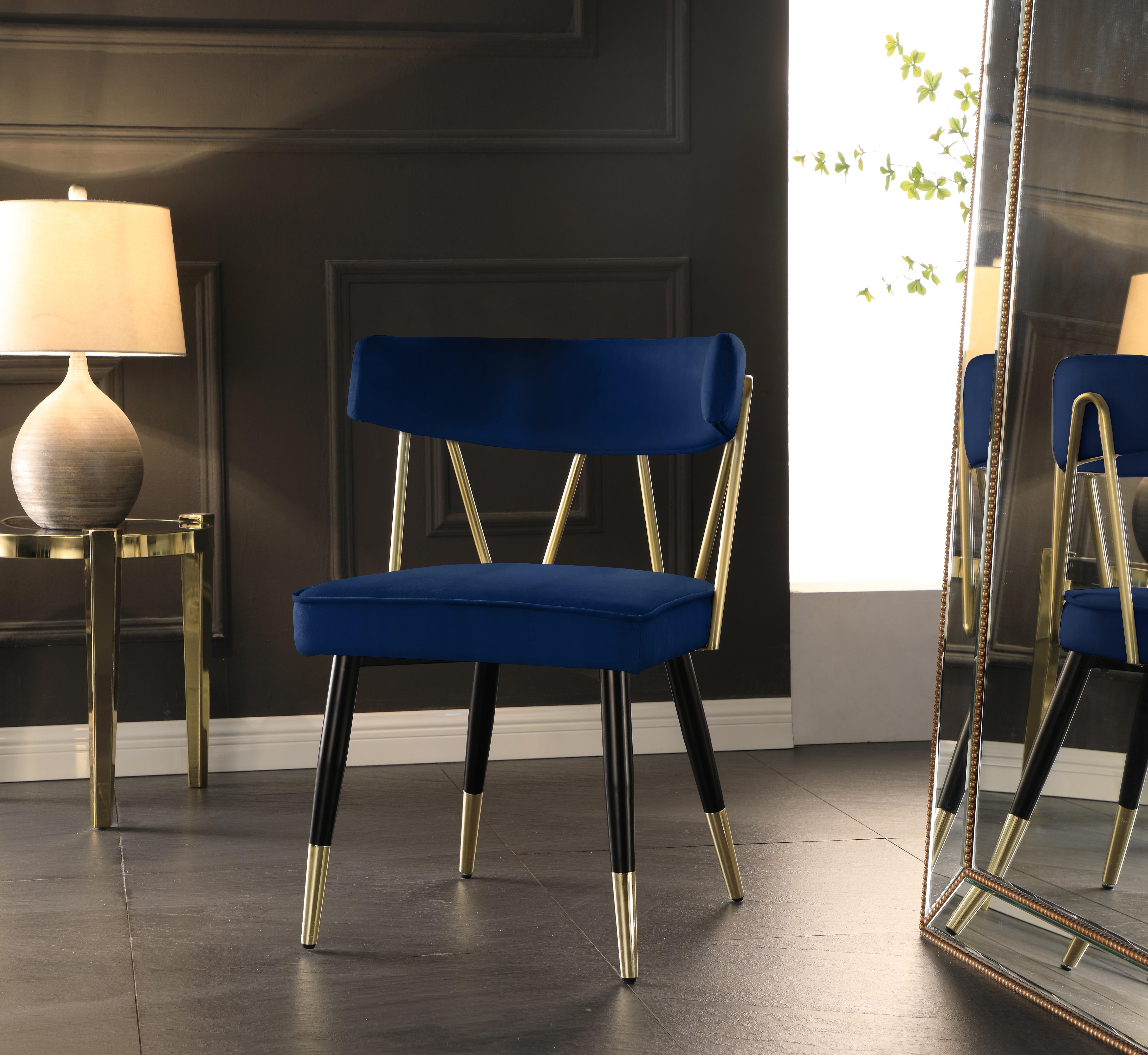 Rheingold Navy Velvet Dining Chair - Luxury Home Furniture (MI)