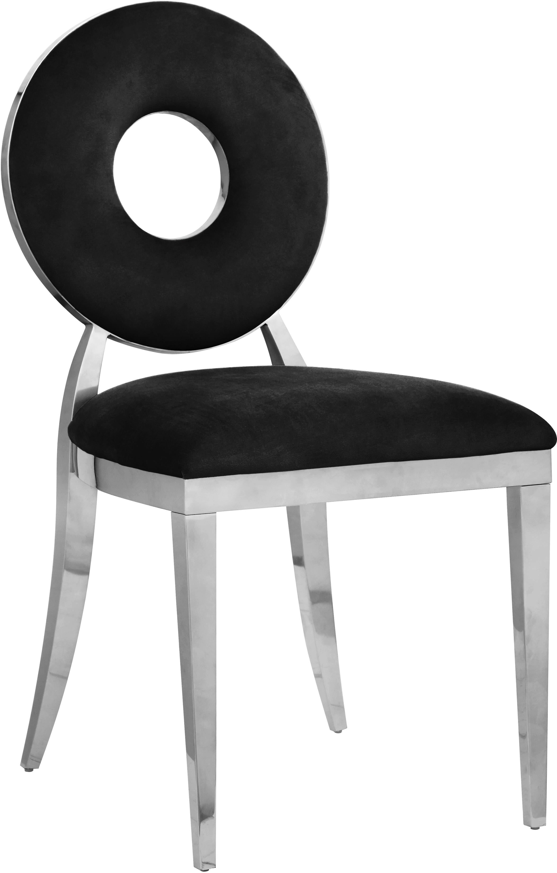 Carousel Black Velvet Dining Chair - Luxury Home Furniture (MI)