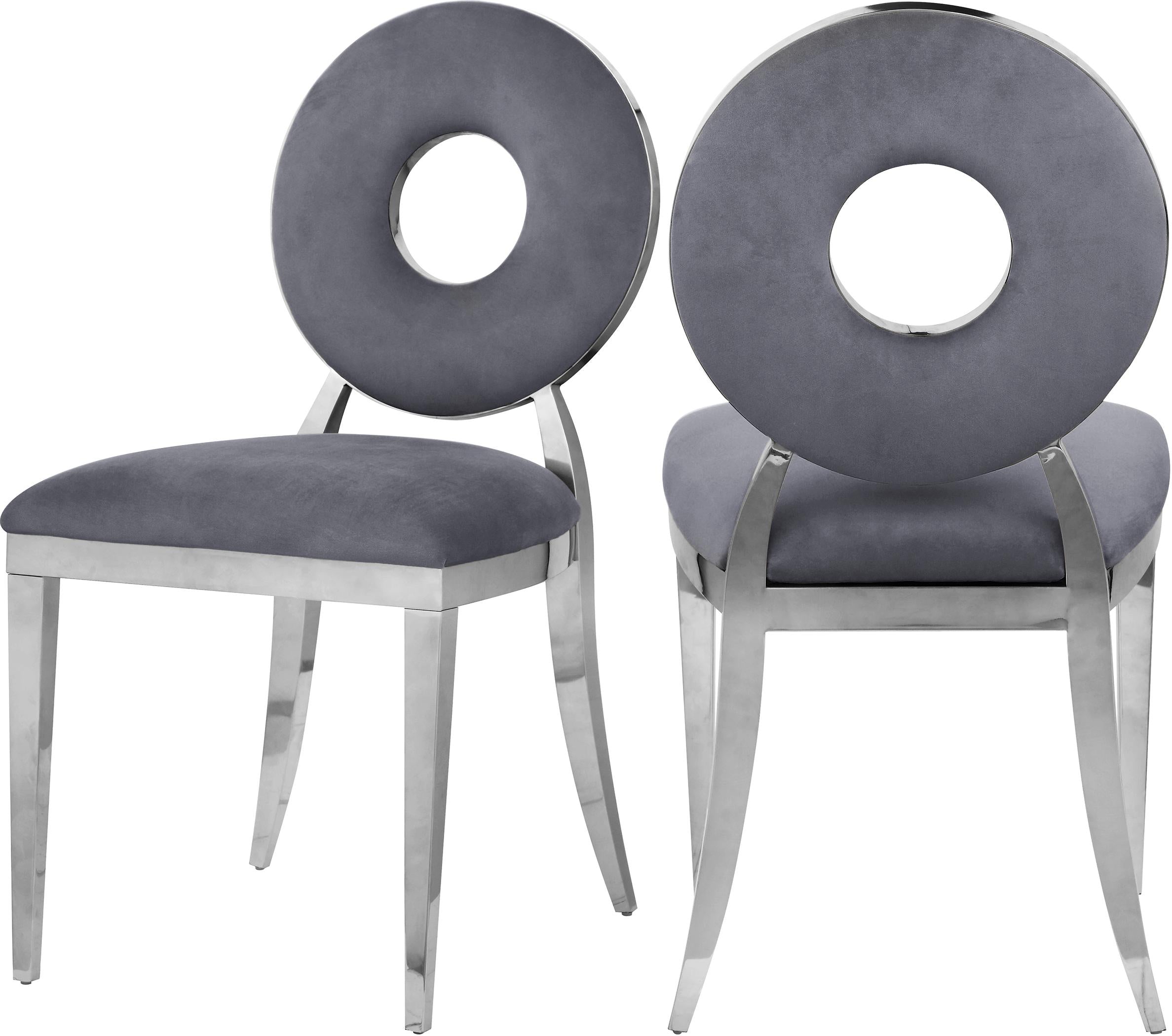 Carousel Grey Velvet Dining Chair - Luxury Home Furniture (MI)