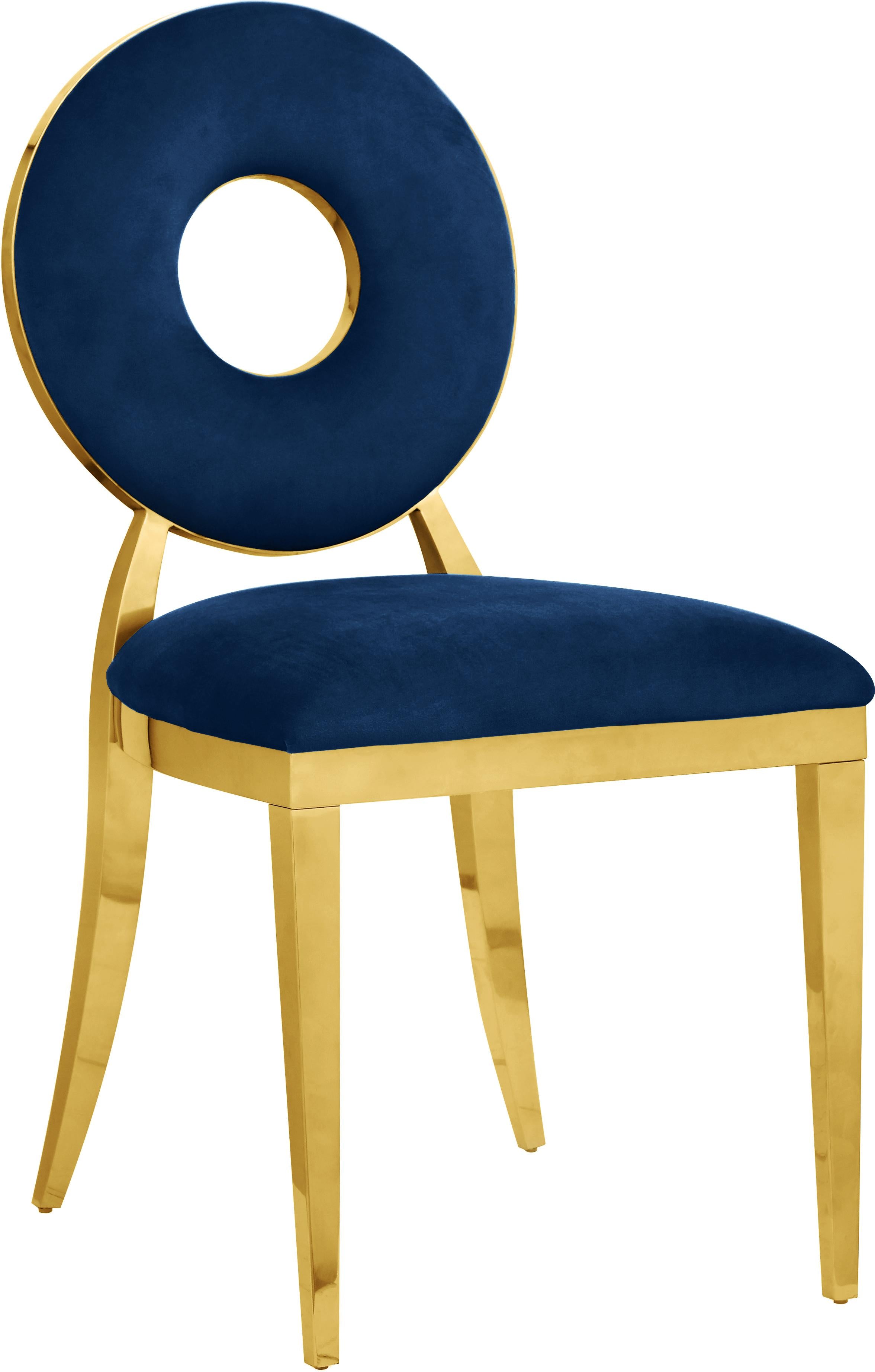 Carousel Navy Velvet Dining Chair - Luxury Home Furniture (MI)
