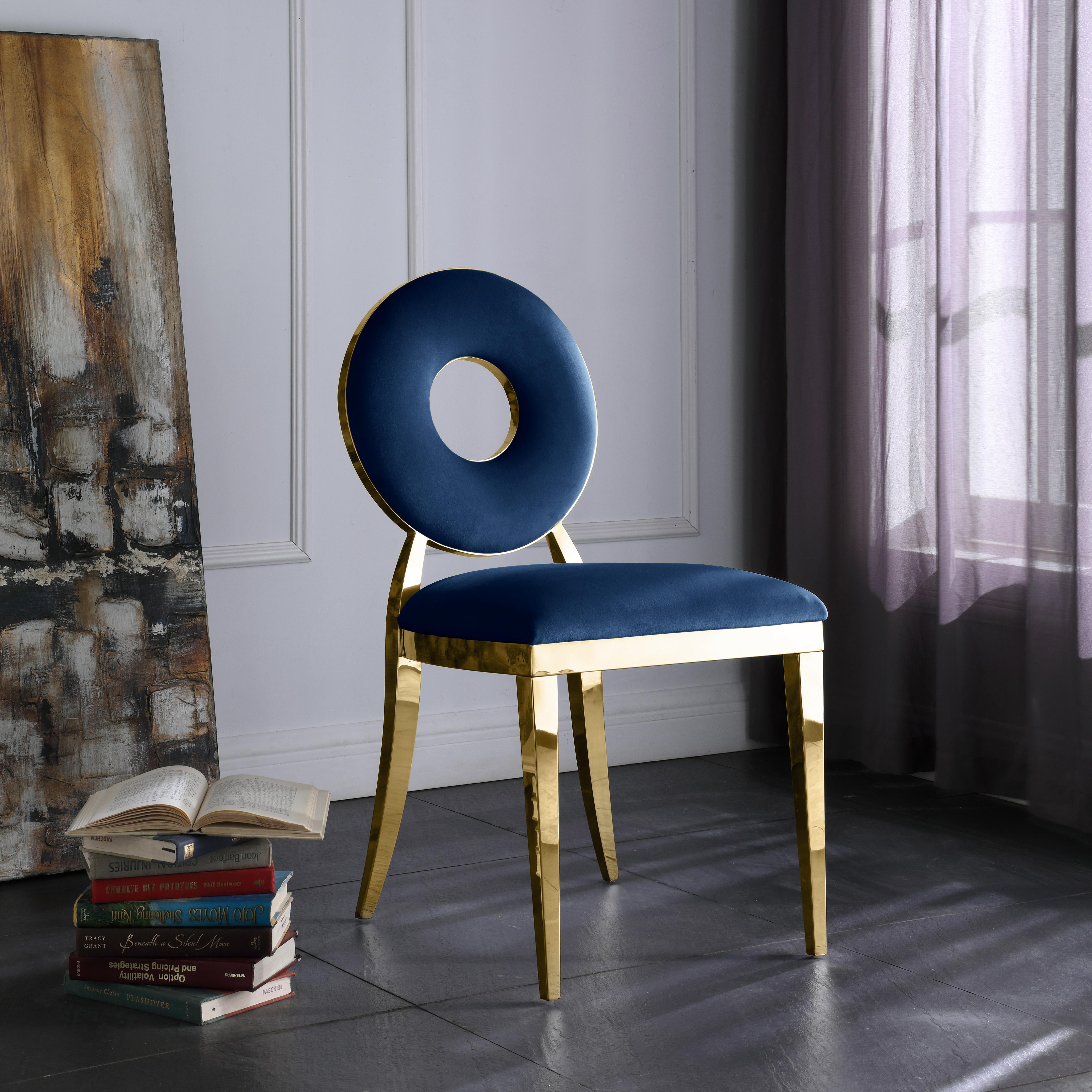 Carousel Navy Velvet Dining Chair - Luxury Home Furniture (MI)