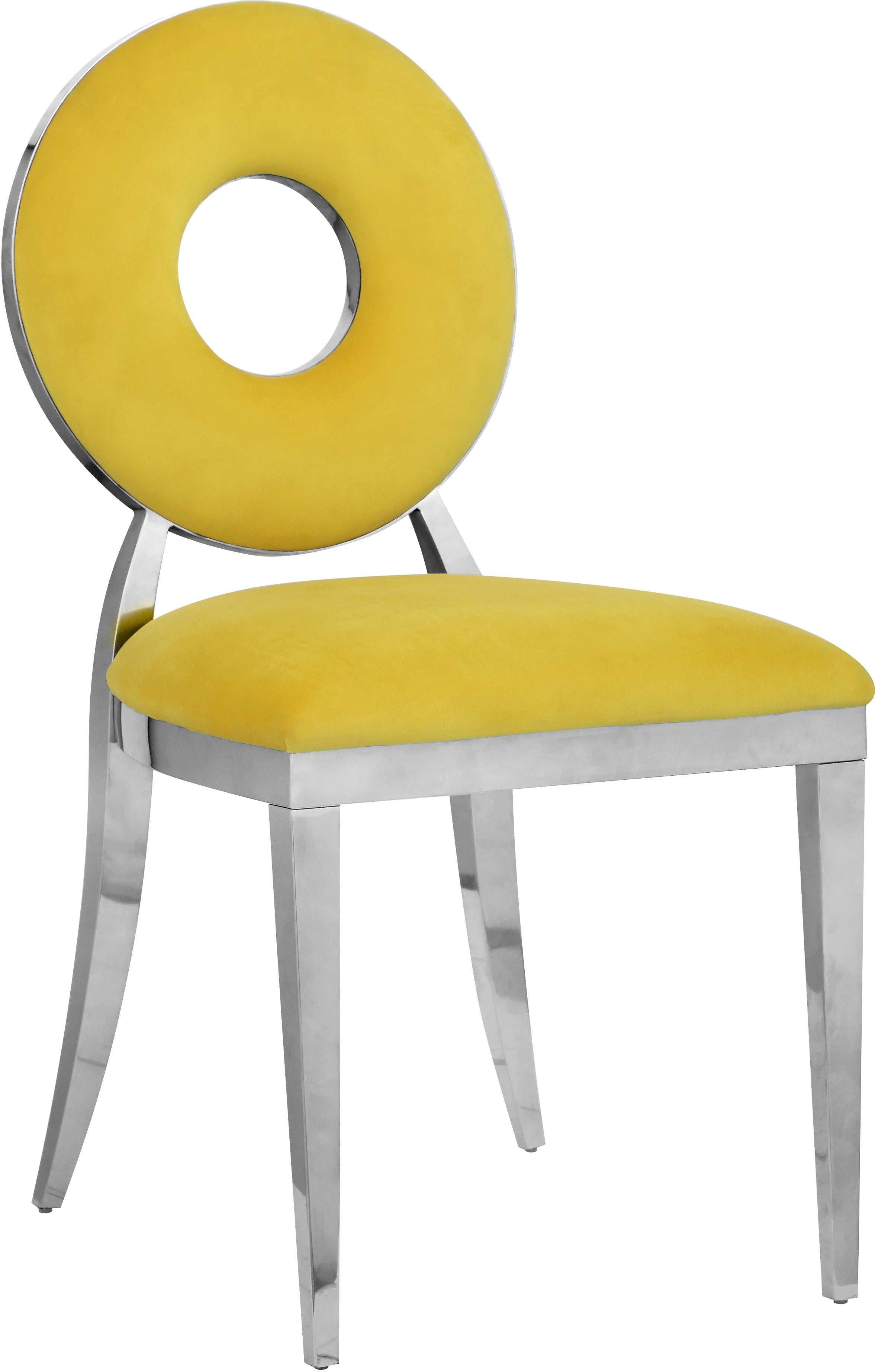 Carousel Yellow Velvet Dining Chair - Luxury Home Furniture (MI)