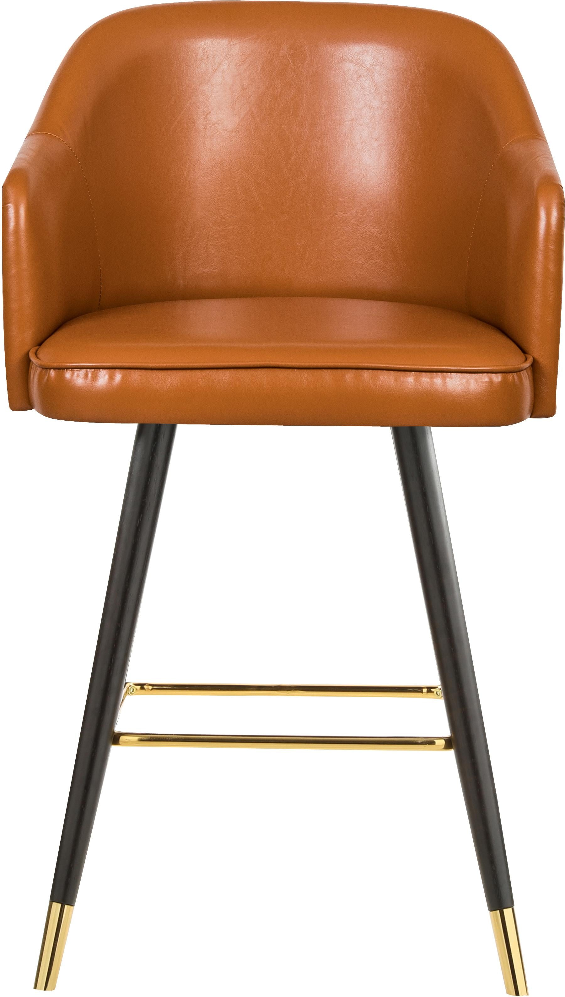 Barbosa Cognac Faux Leather Counter/Bar Stool - Luxury Home Furniture (MI)
