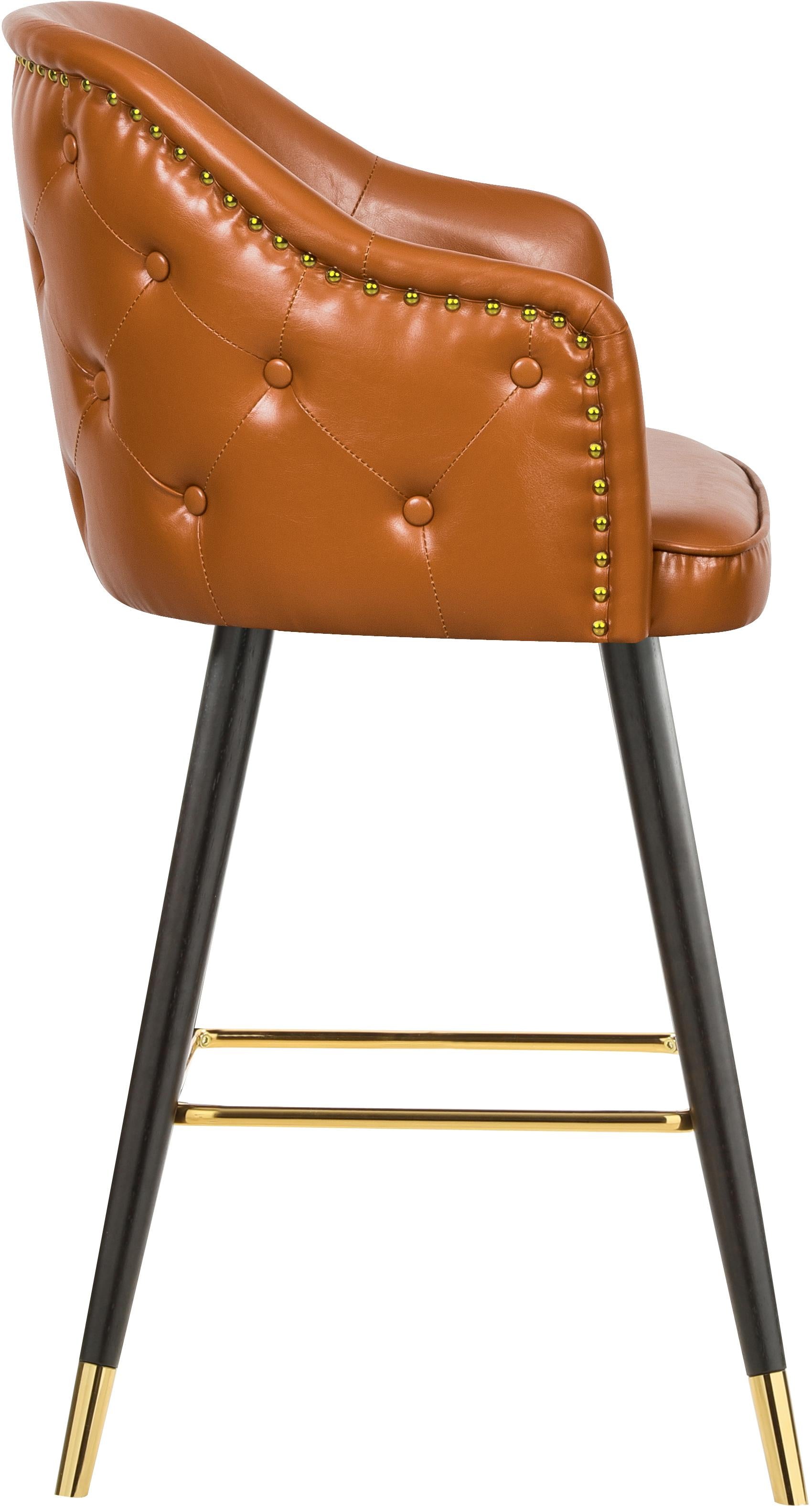 Barbosa Cognac Faux Leather Counter/Bar Stool - Luxury Home Furniture (MI)