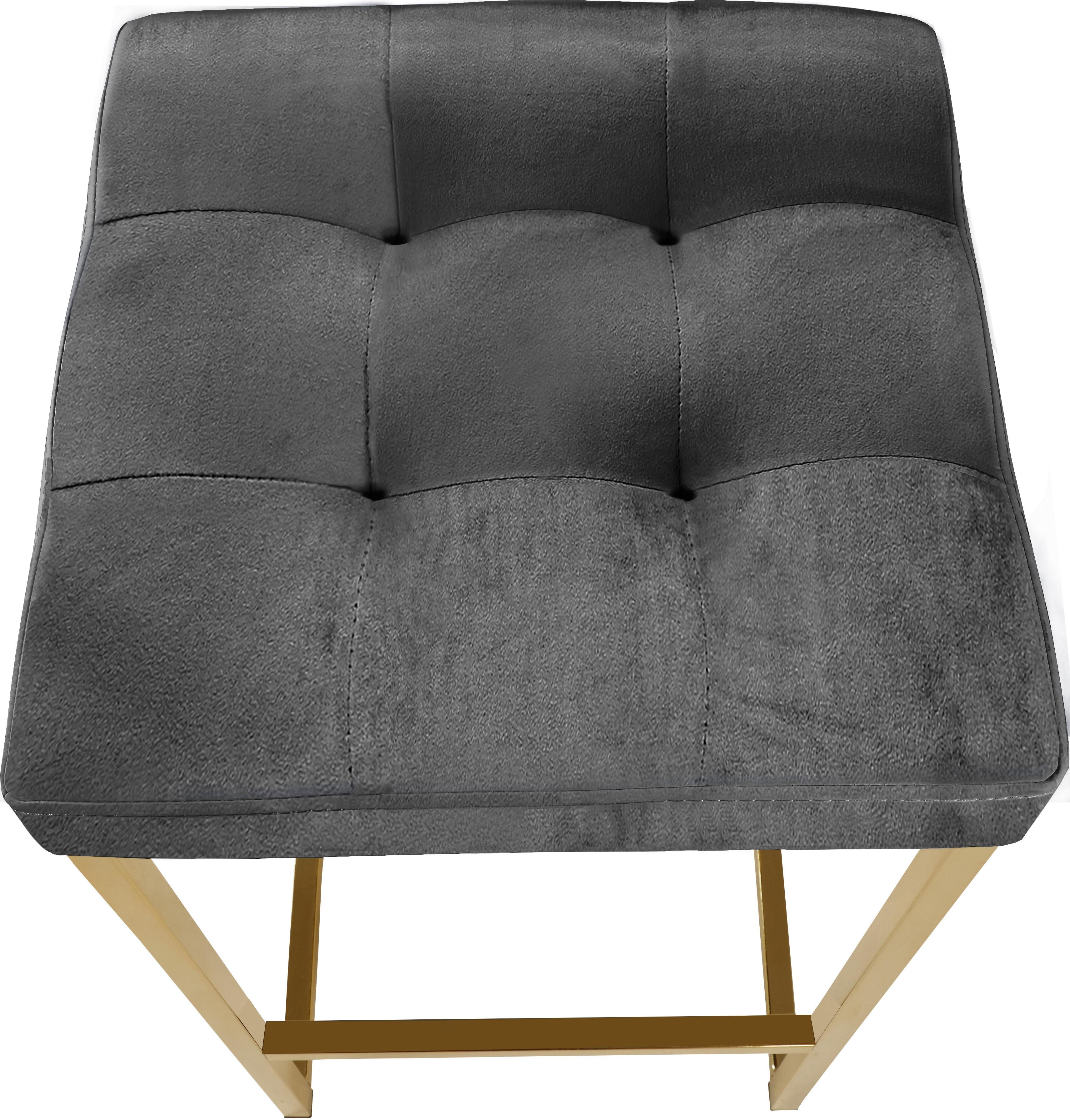 Nicola Grey Velvet Stool - Luxury Home Furniture (MI)