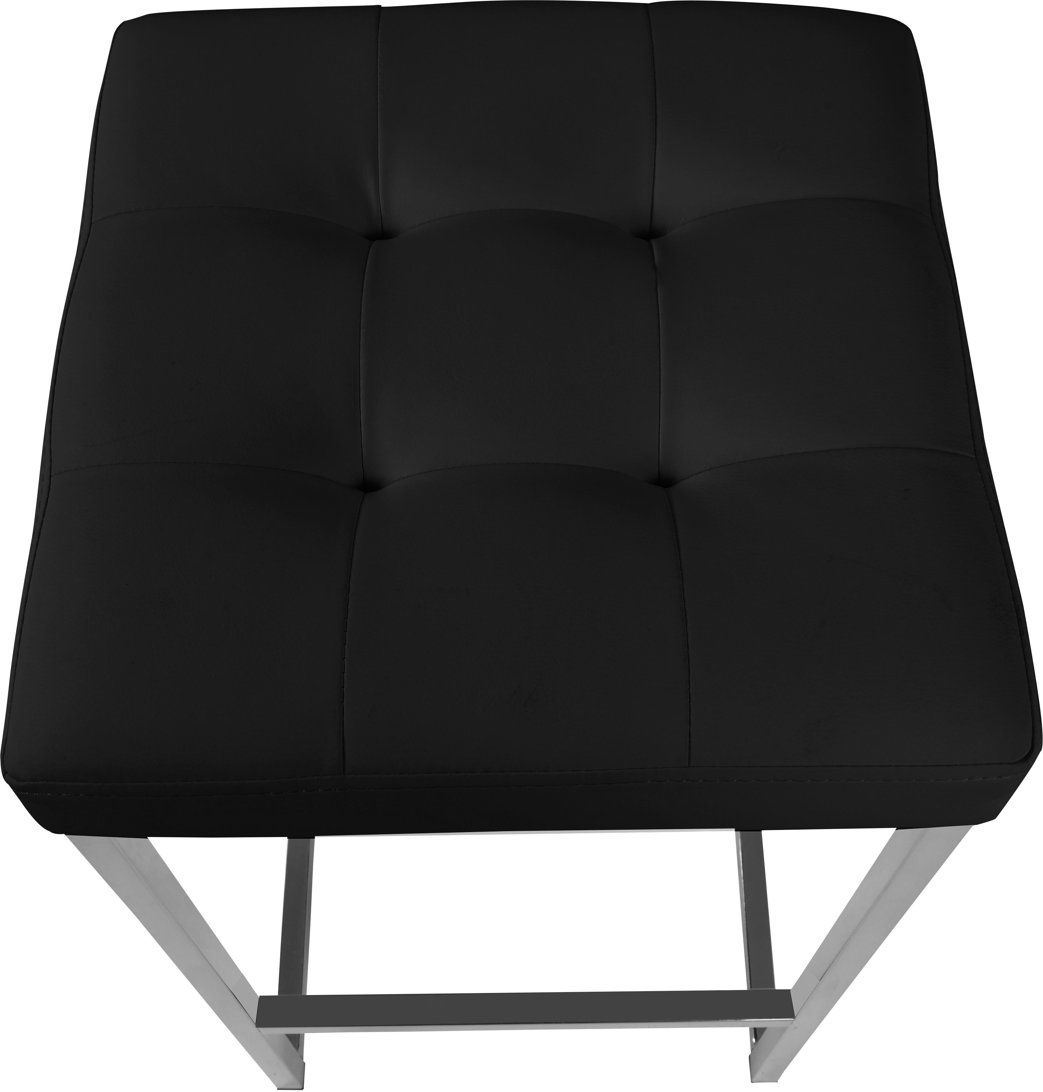 Nicola Black Faux Leather Stool - Luxury Home Furniture (MI)