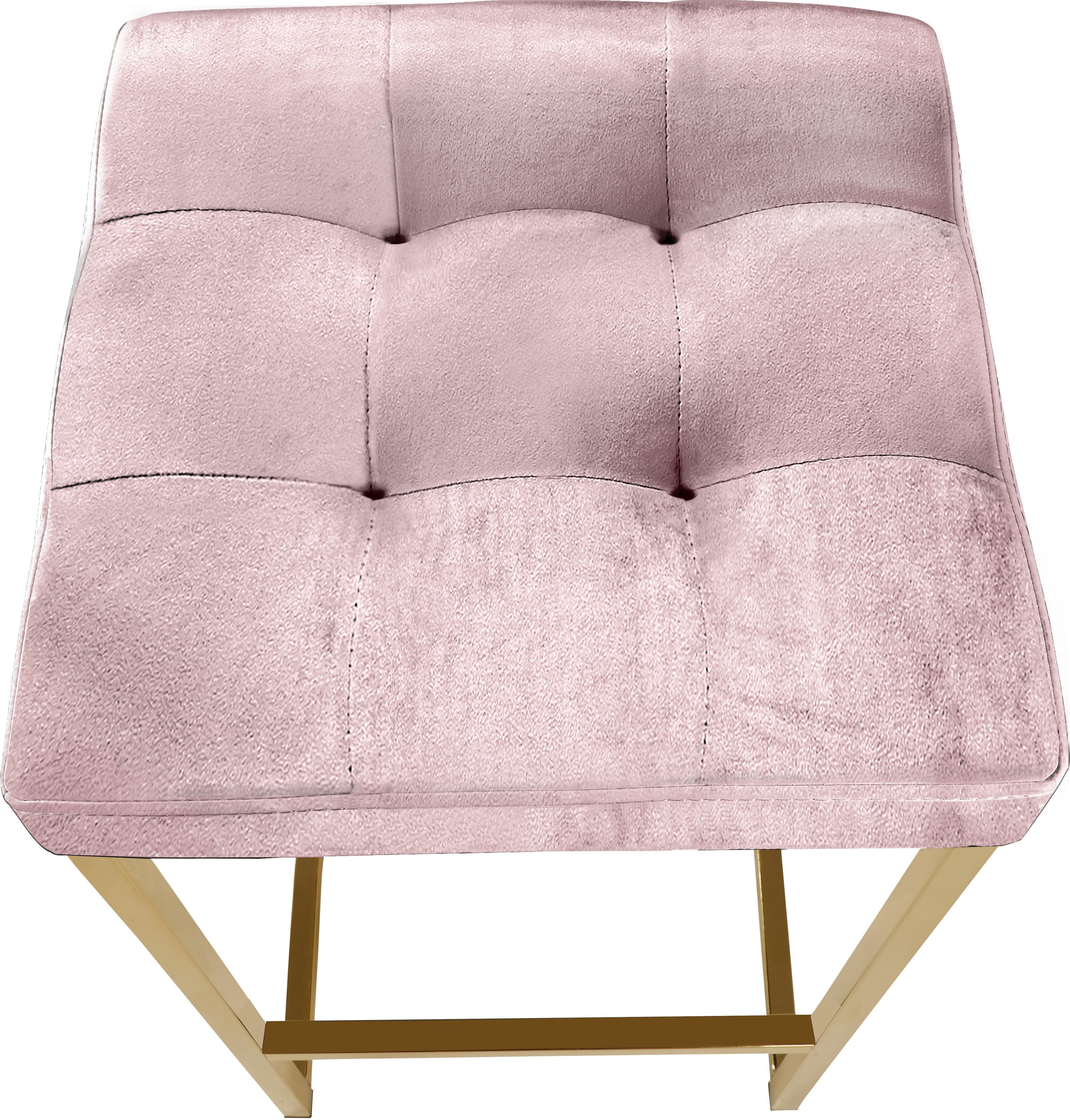 Nicola Pink Velvet Stool - Luxury Home Furniture (MI)