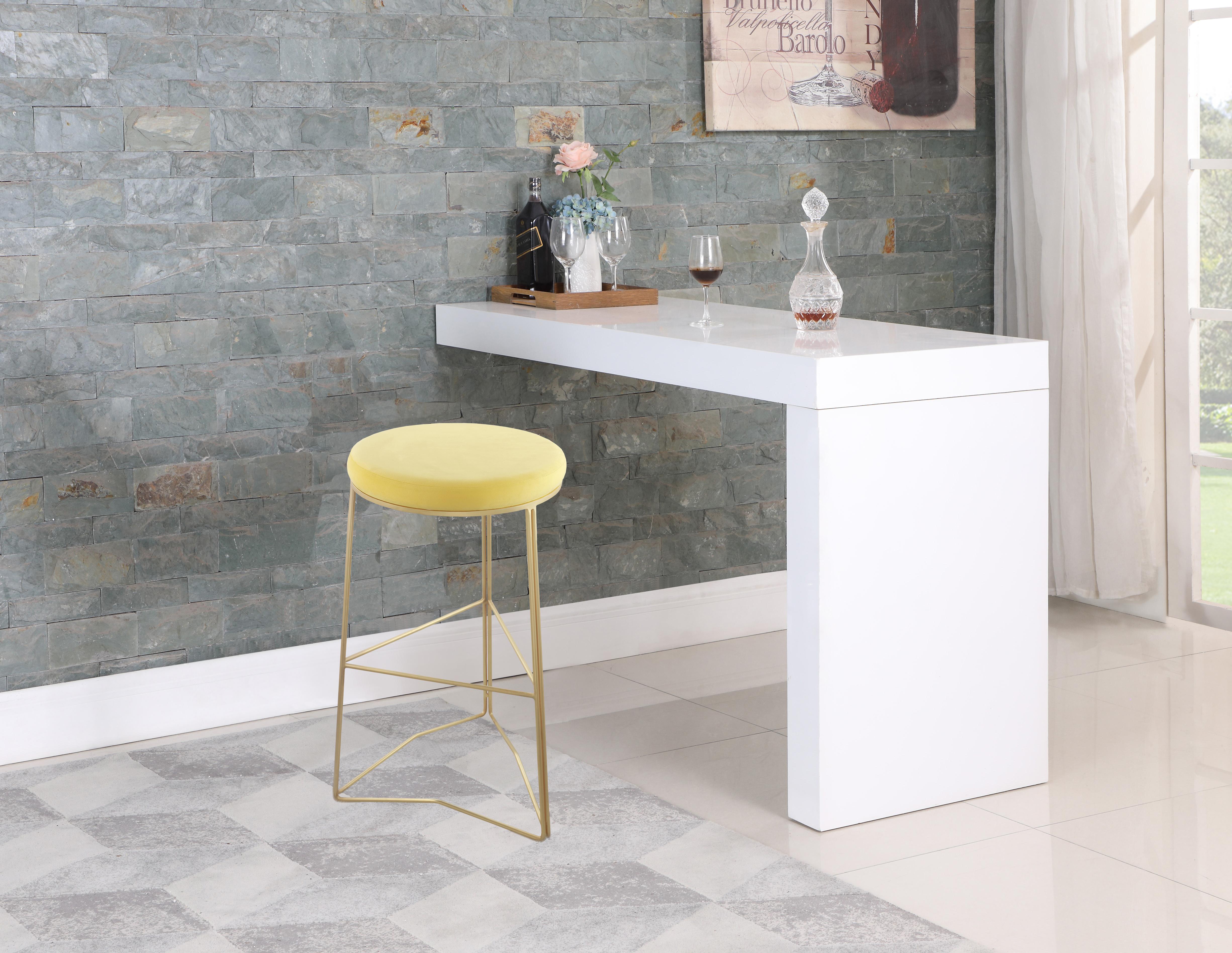 Yellow velvet bar online stool