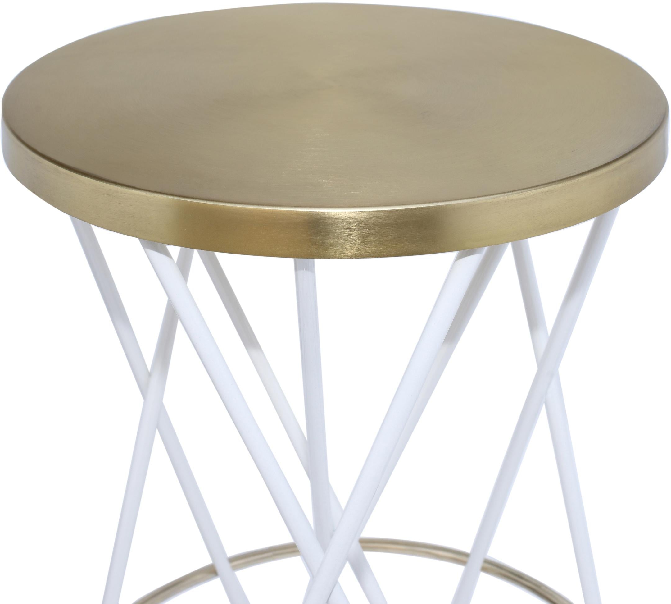 Mercury White / Gold Bar Stool - Luxury Home Furniture (MI)