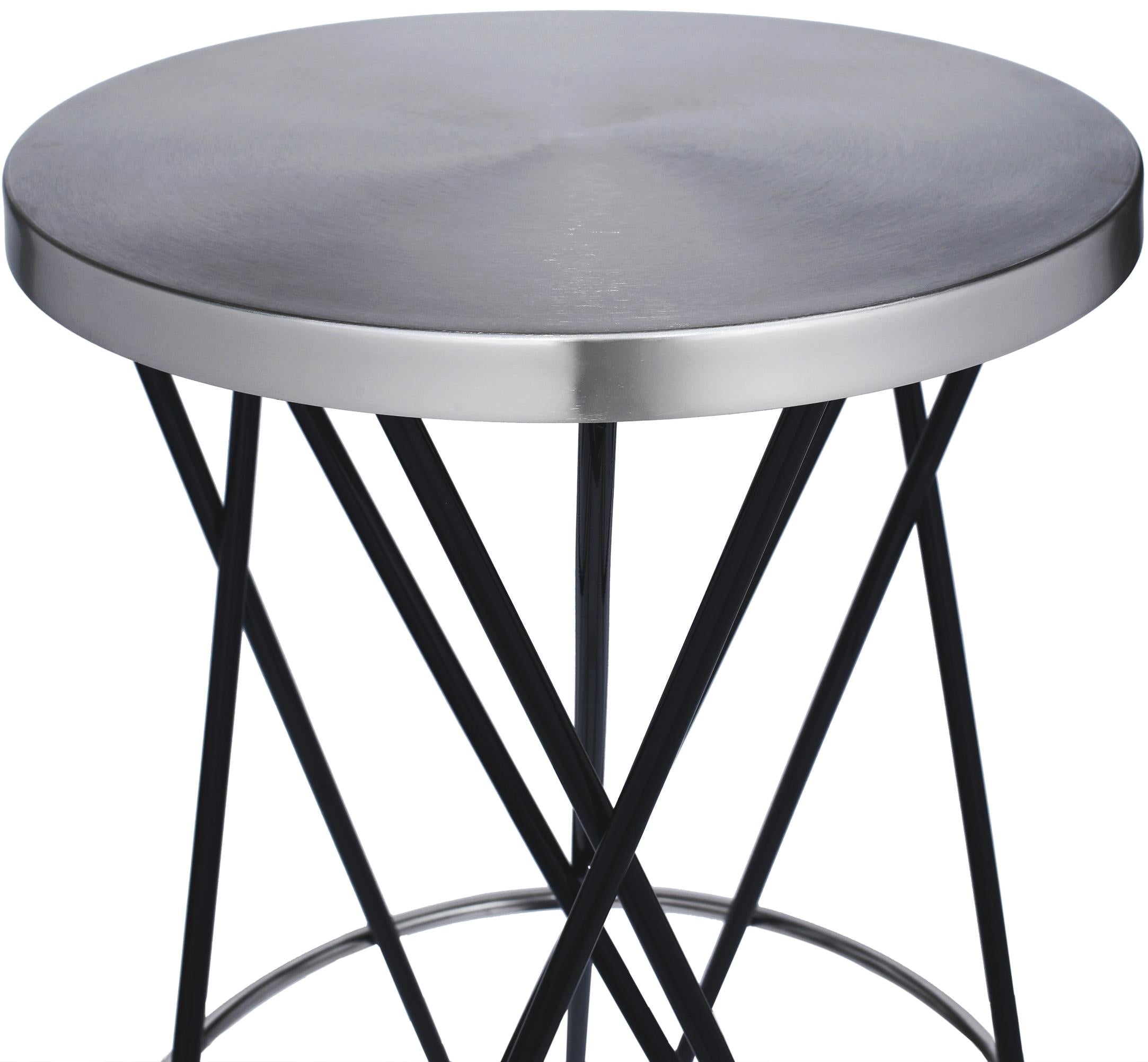 Mercury Black / Silver Counter Stool - Luxury Home Furniture (MI)