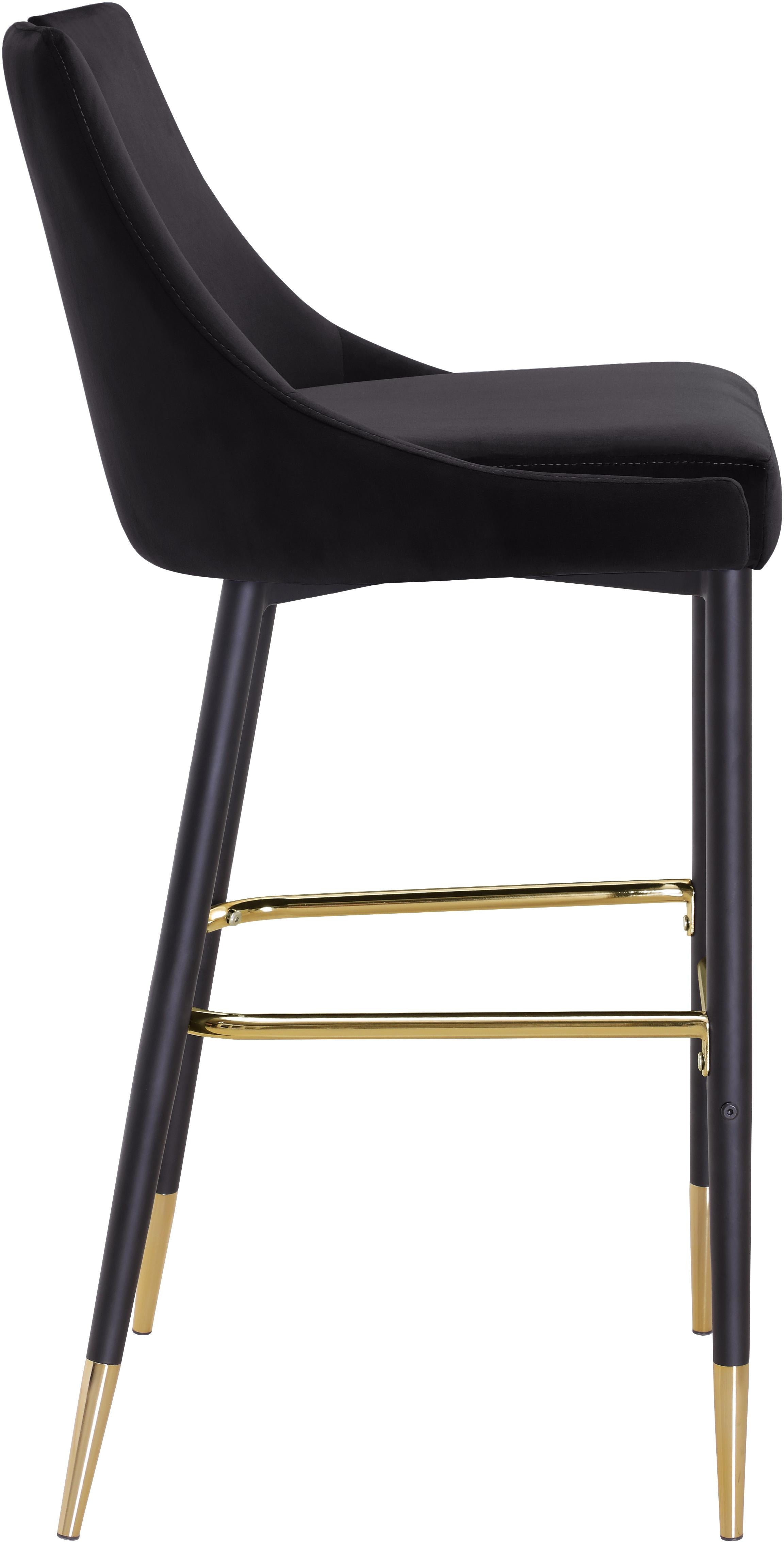Sleek Black Velvet Stool - Luxury Home Furniture (MI)