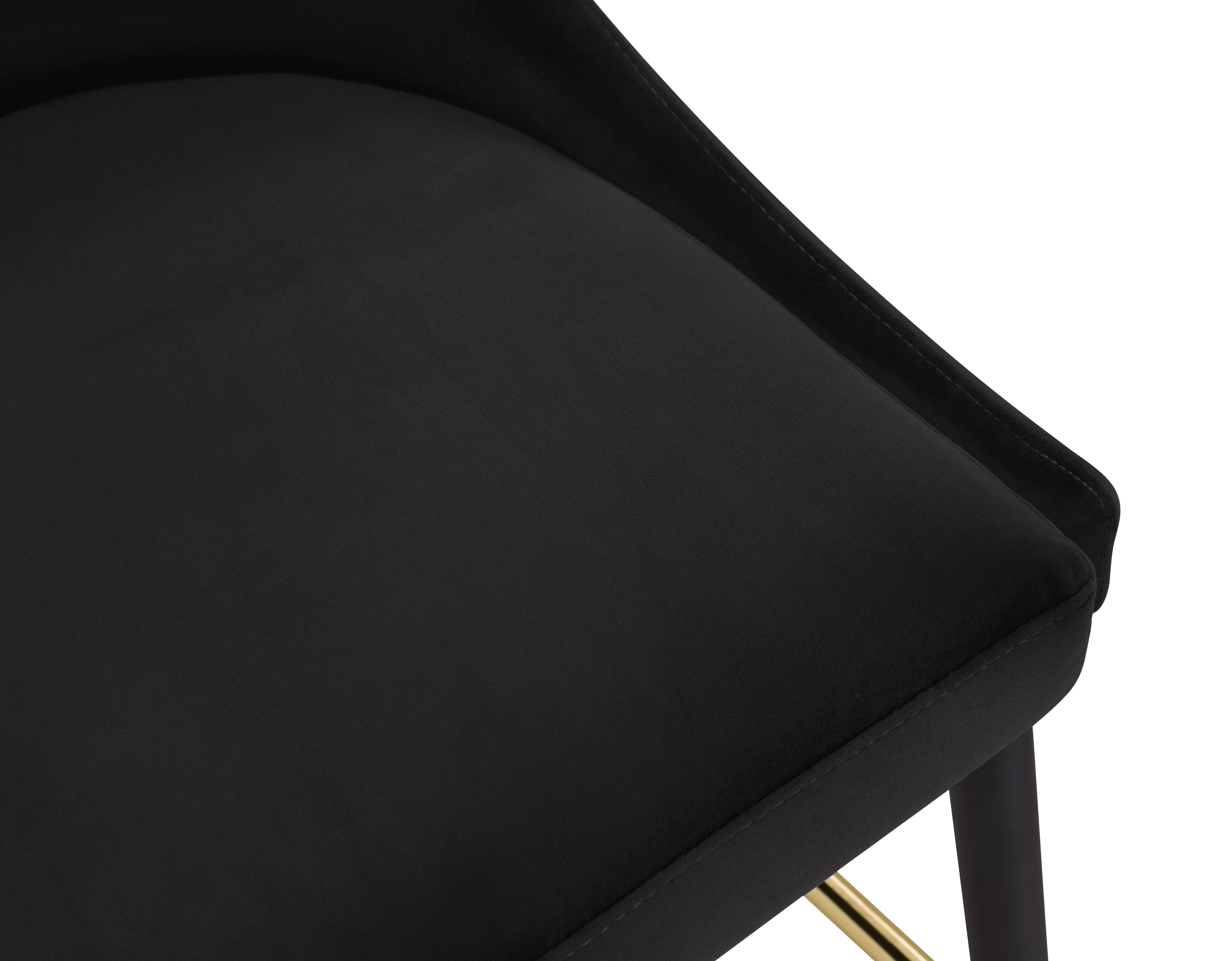 Sleek Black Velvet Stool - Luxury Home Furniture (MI)