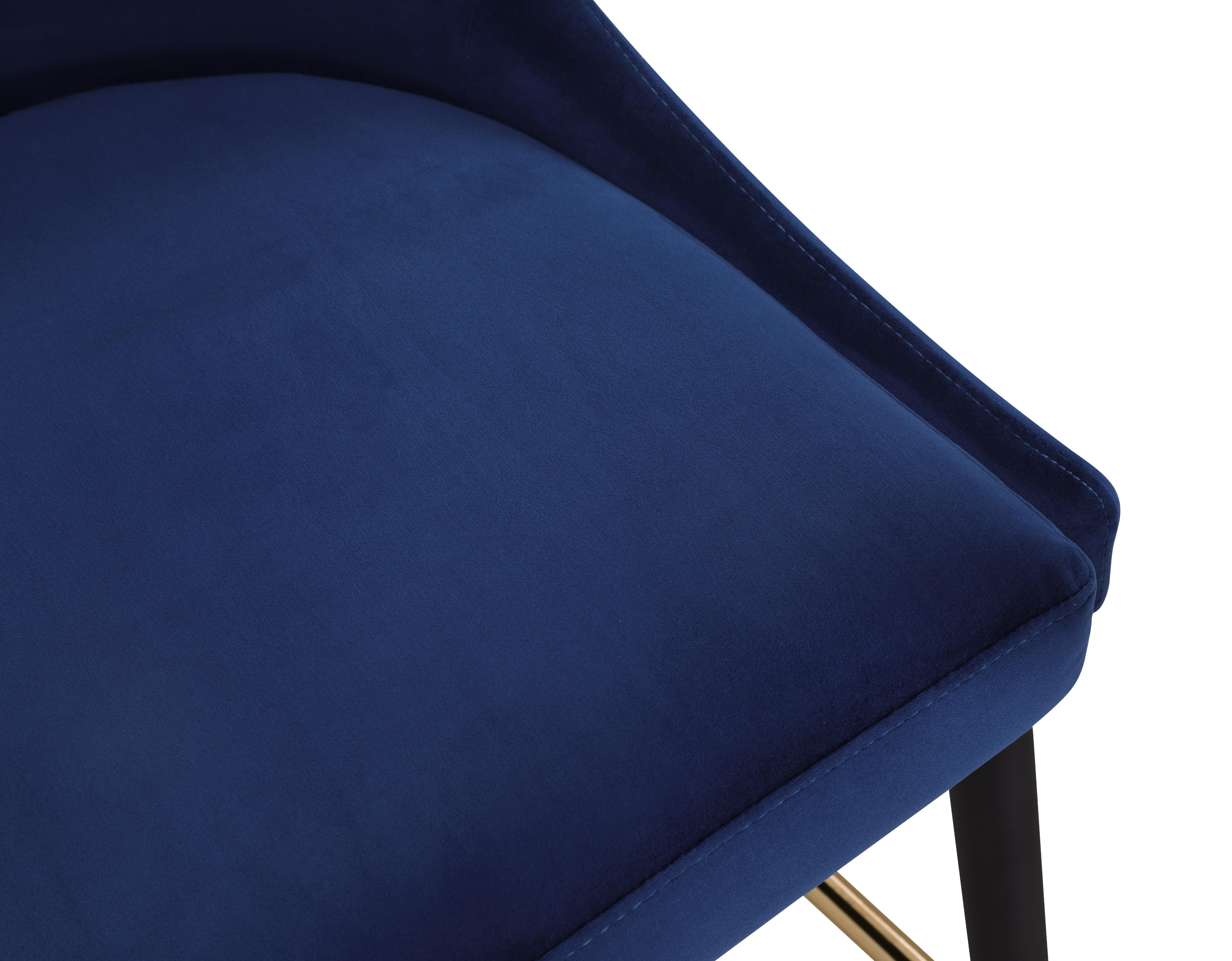 Sleek Navy Velvet Stool - Luxury Home Furniture (MI)