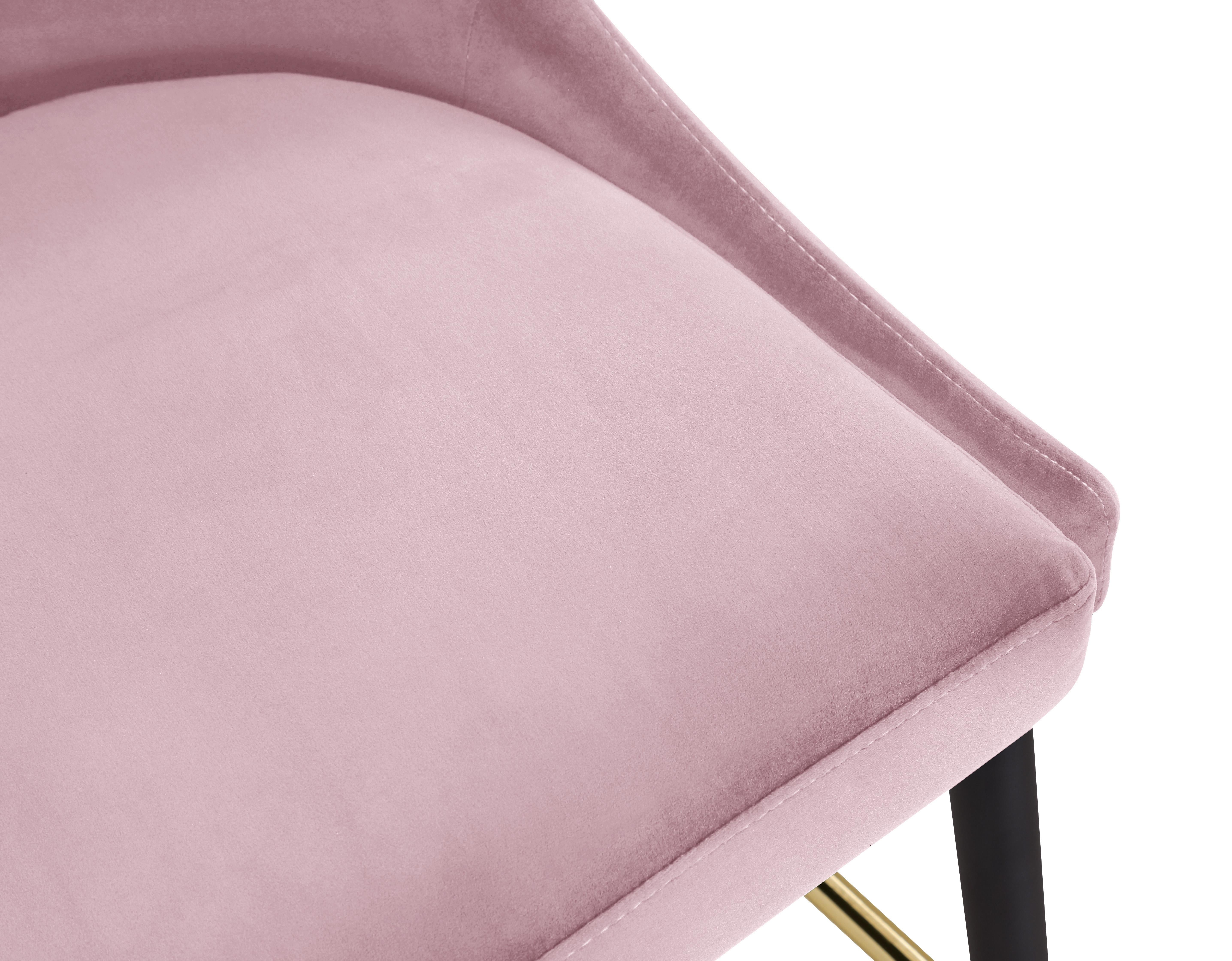 Sleek Pink Velvet Stool - Luxury Home Furniture (MI)