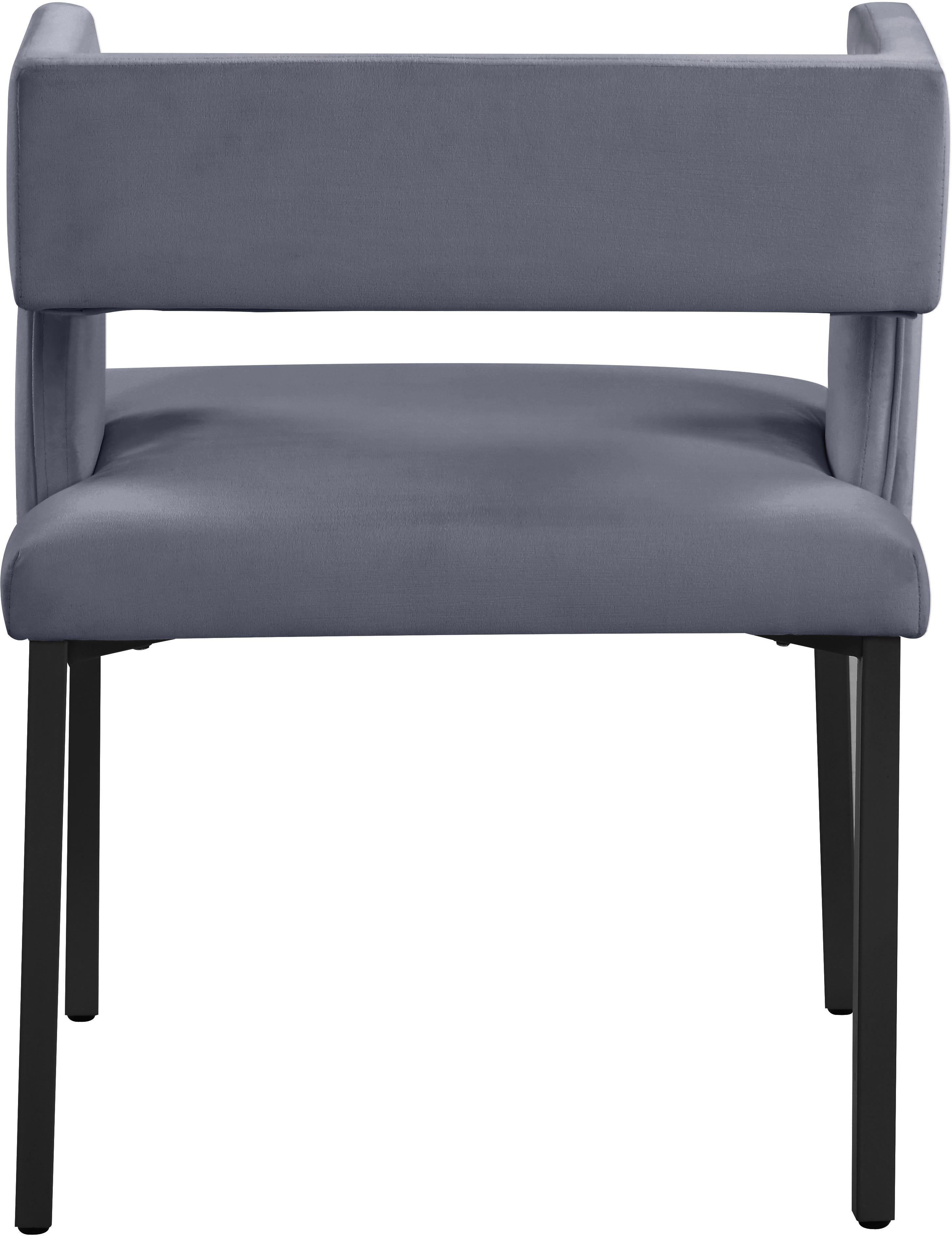 Caleb Grey Velvet Dining Chair - Luxury Home Furniture (MI)