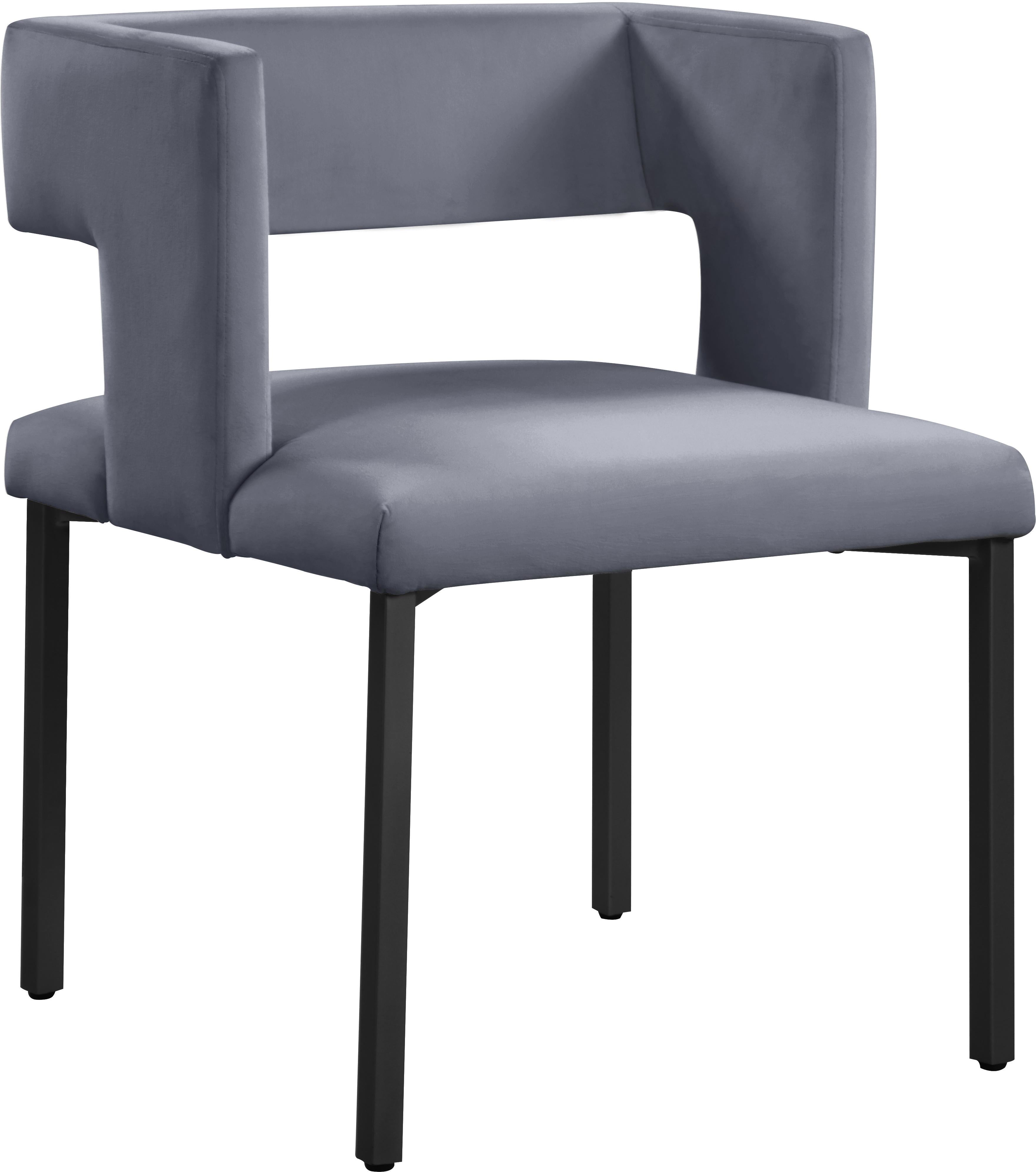 Caleb Grey Velvet Dining Chair - Luxury Home Furniture (MI)