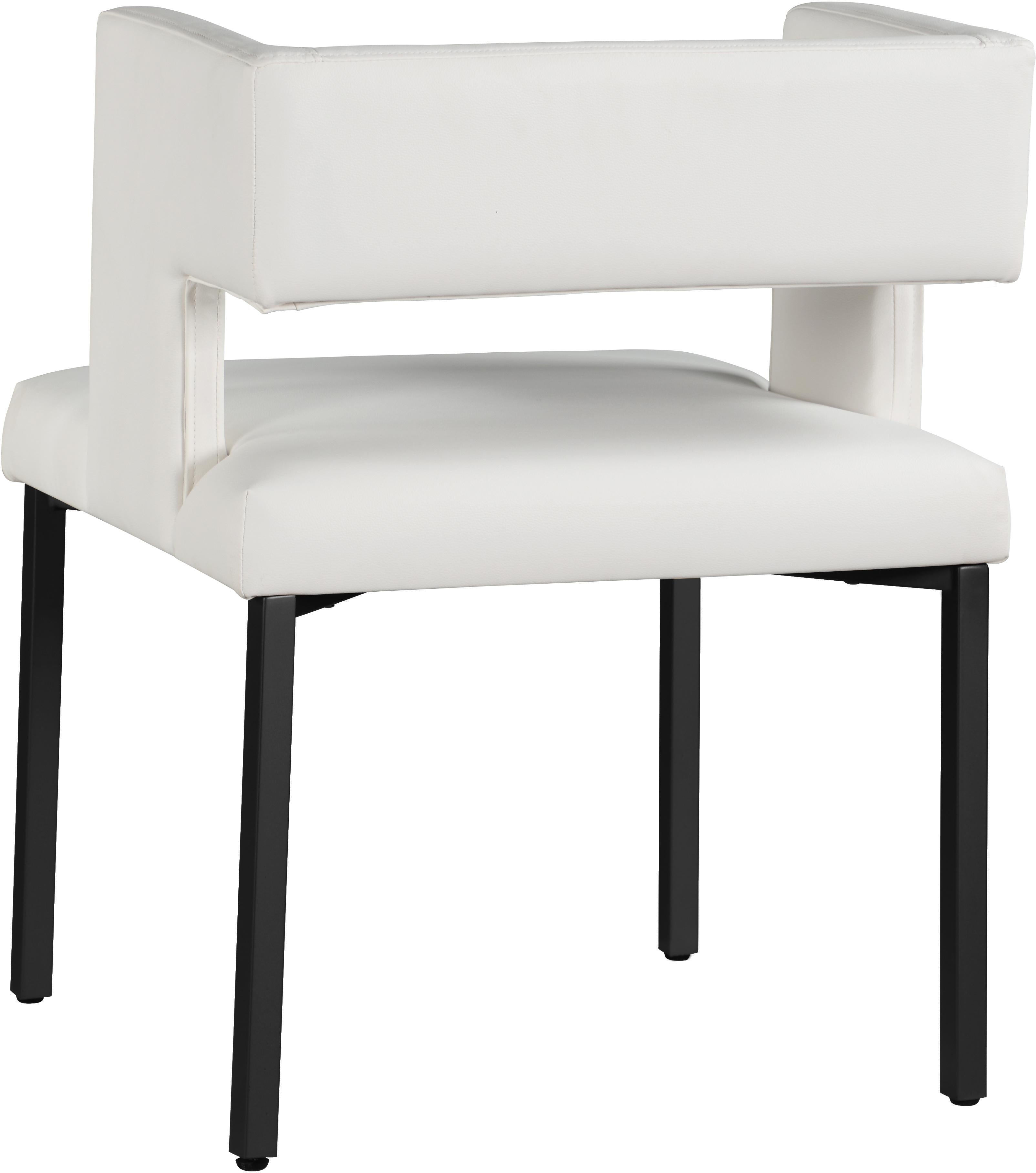 Caleb White Faux Leather Dining Chair - Luxury Home Furniture (MI)