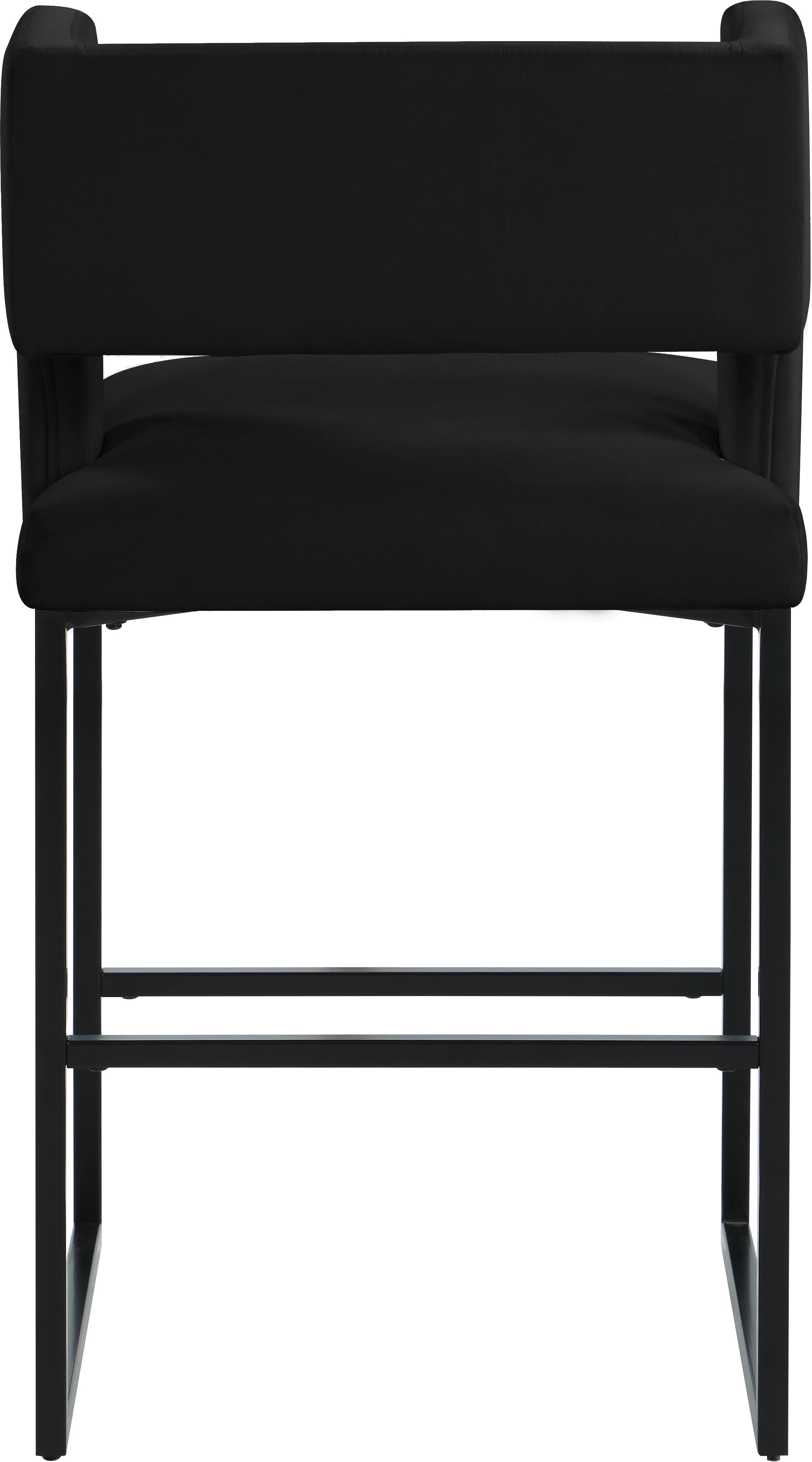 Caleb Black Velvet Counter Stool - Luxury Home Furniture (MI)