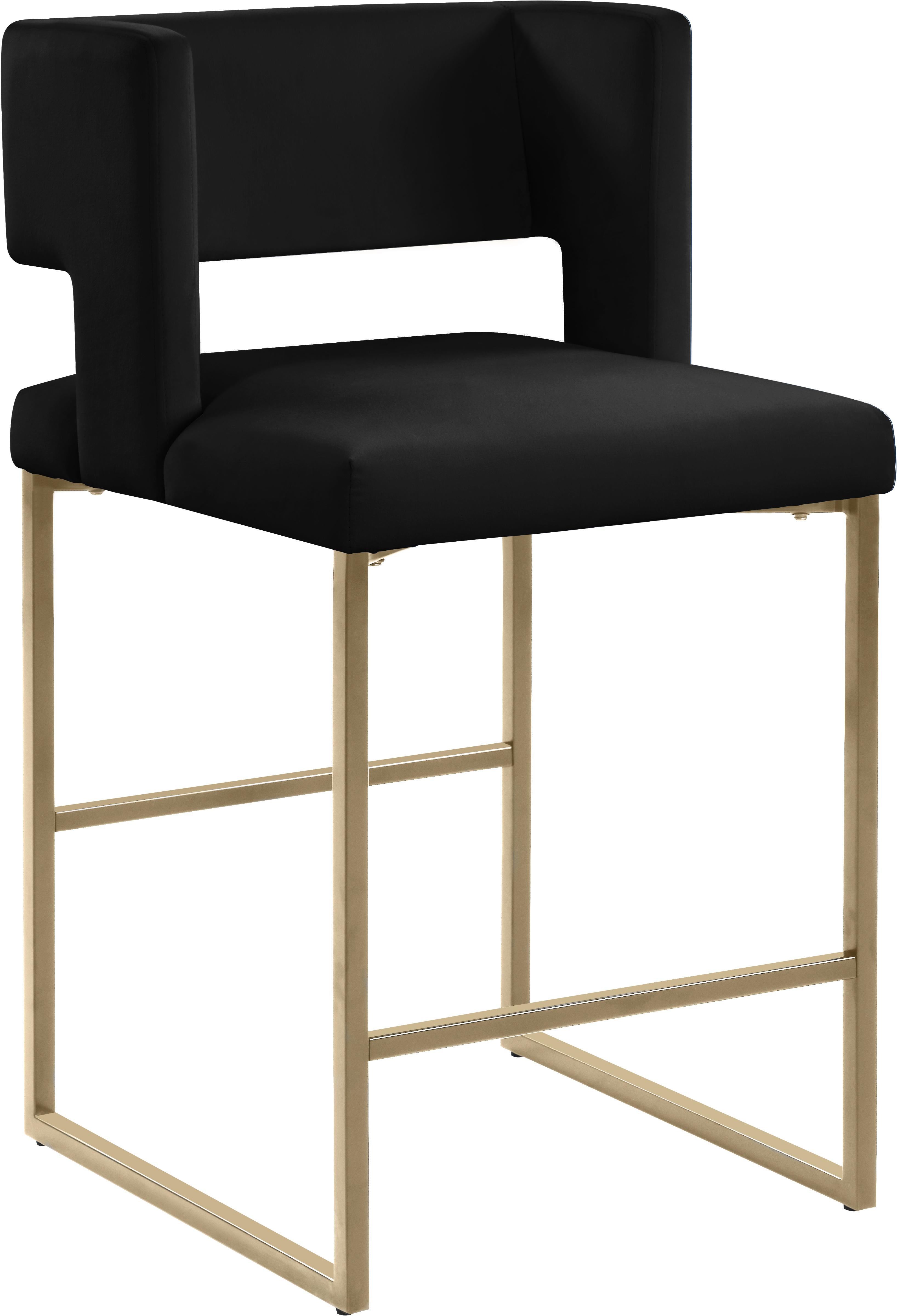 Caleb Black Velvet Counter Stool - Luxury Home Furniture (MI)