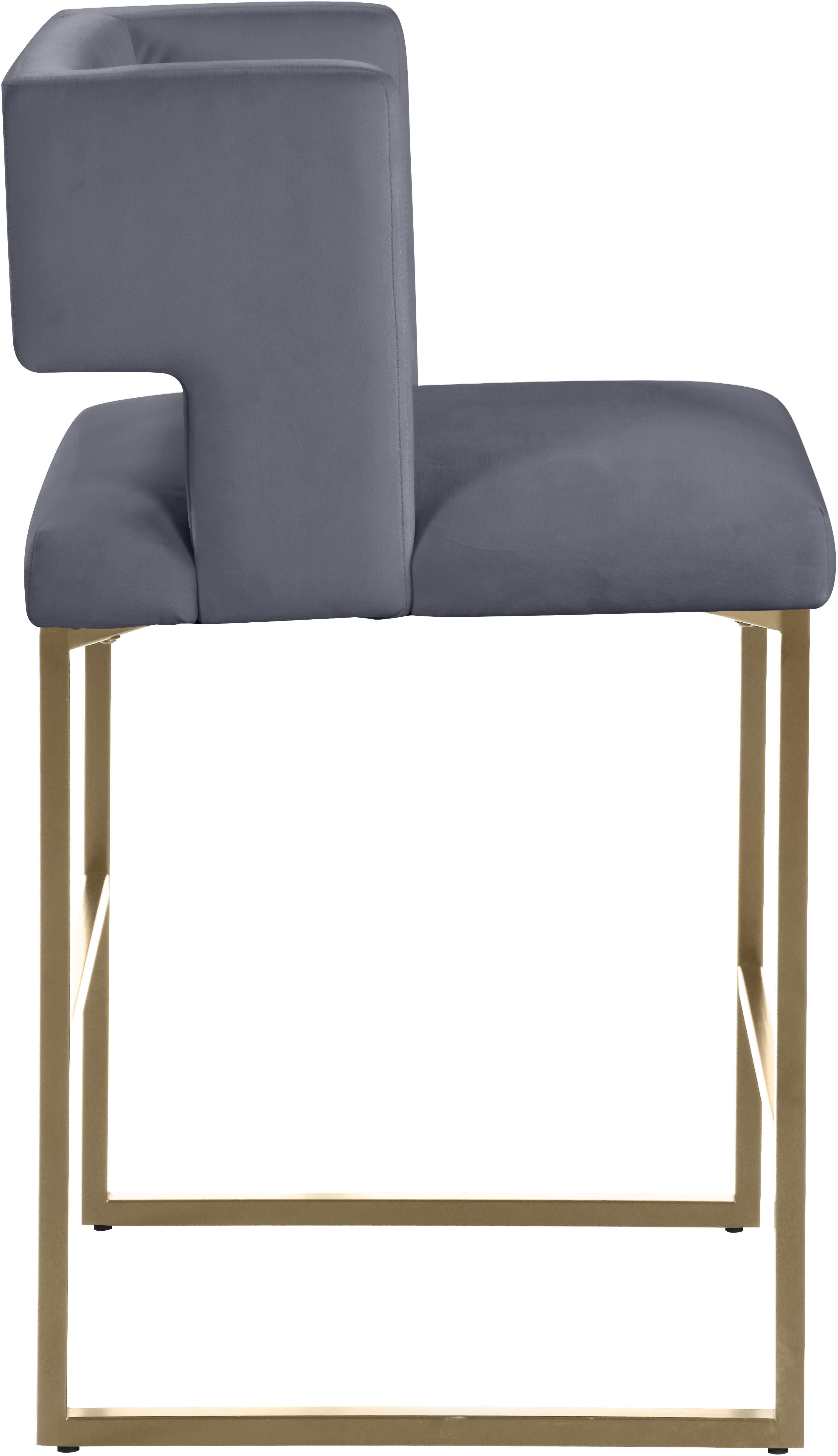 Caleb Grey Velvet Counter Stool - Luxury Home Furniture (MI)