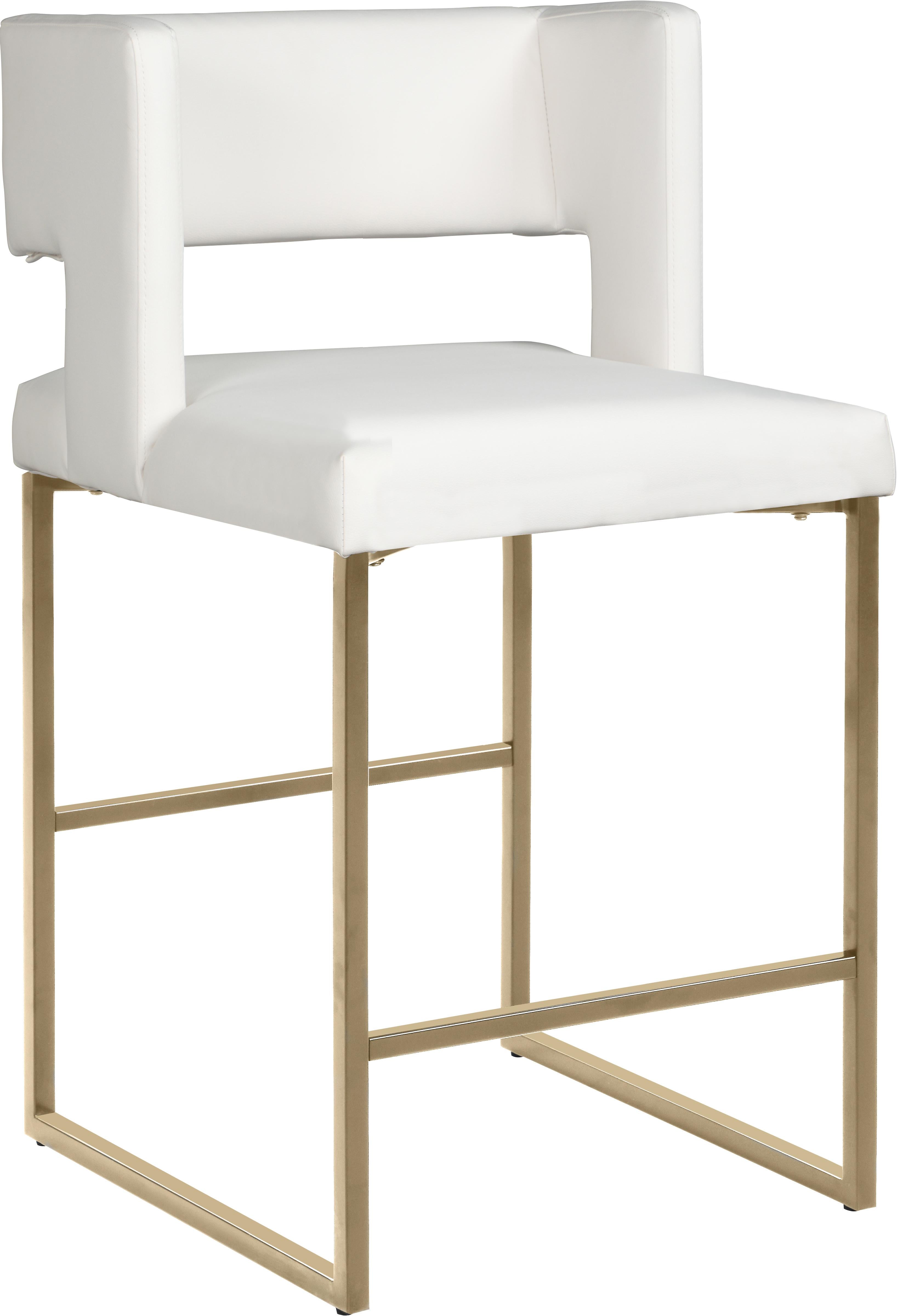 Caleb White Faux Leather Counter Stool - Luxury Home Furniture (MI)