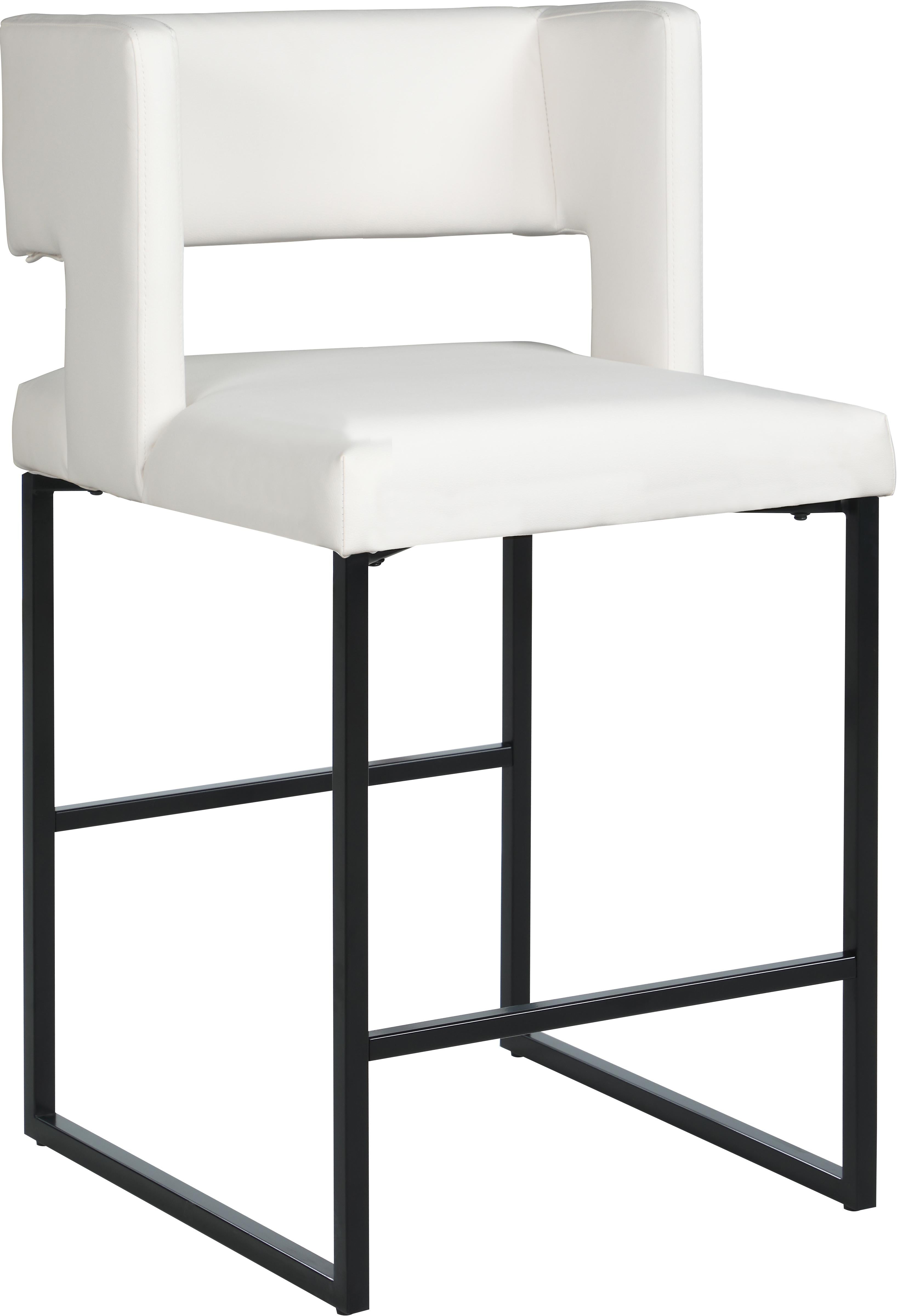 Caleb White Faux Leather Counter Stool - Luxury Home Furniture (MI)