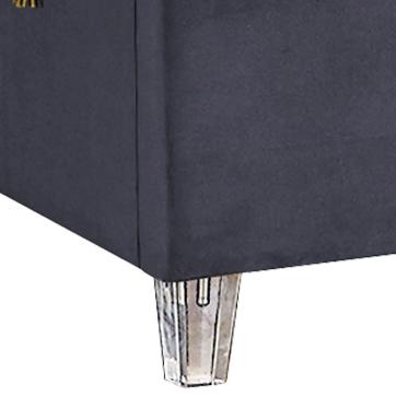 Candace Grey Velvet Twin Bed - Luxury Home Furniture (MI)