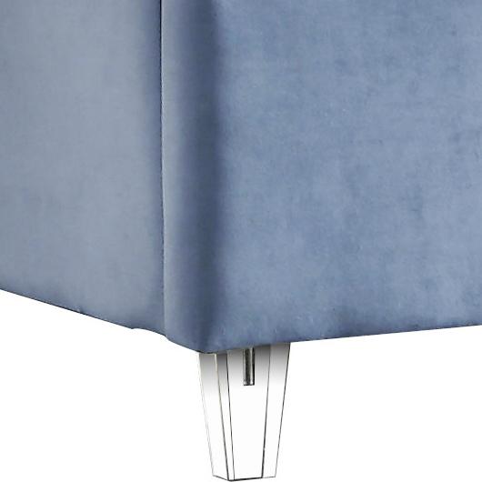Candace Sky Blue Velvet Full Bed - Luxury Home Furniture (MI)