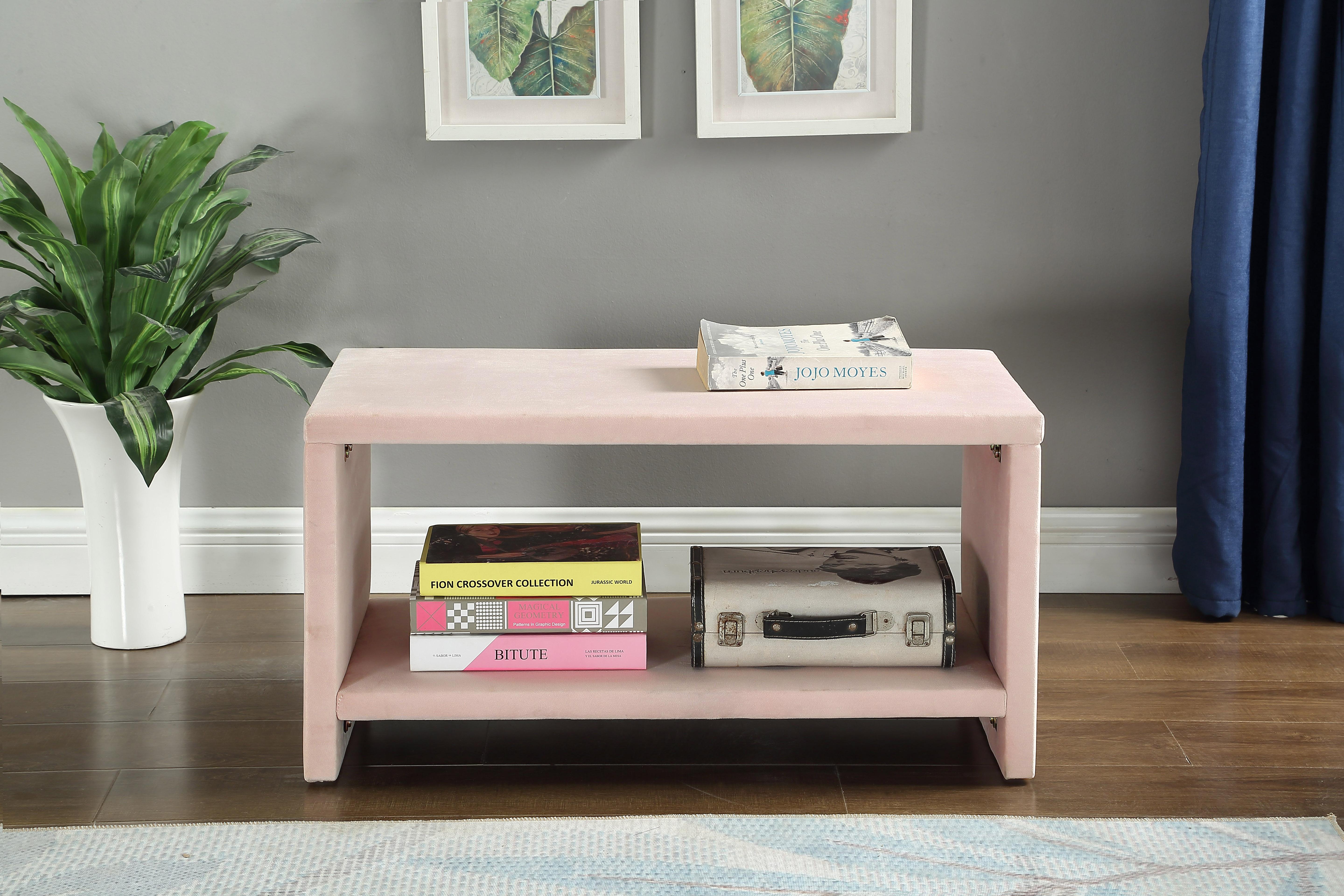 Cleo Pink Velvet Night Stand - Luxury Home Furniture (MI)