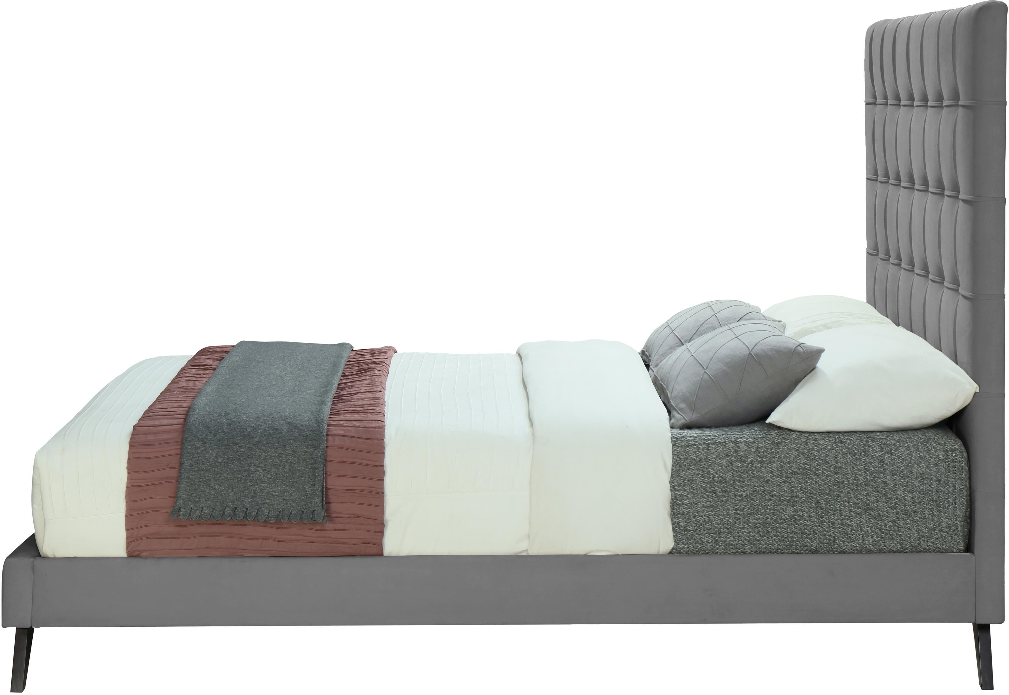 Elly Grey Velvet King Bed - Luxury Home Furniture (MI)