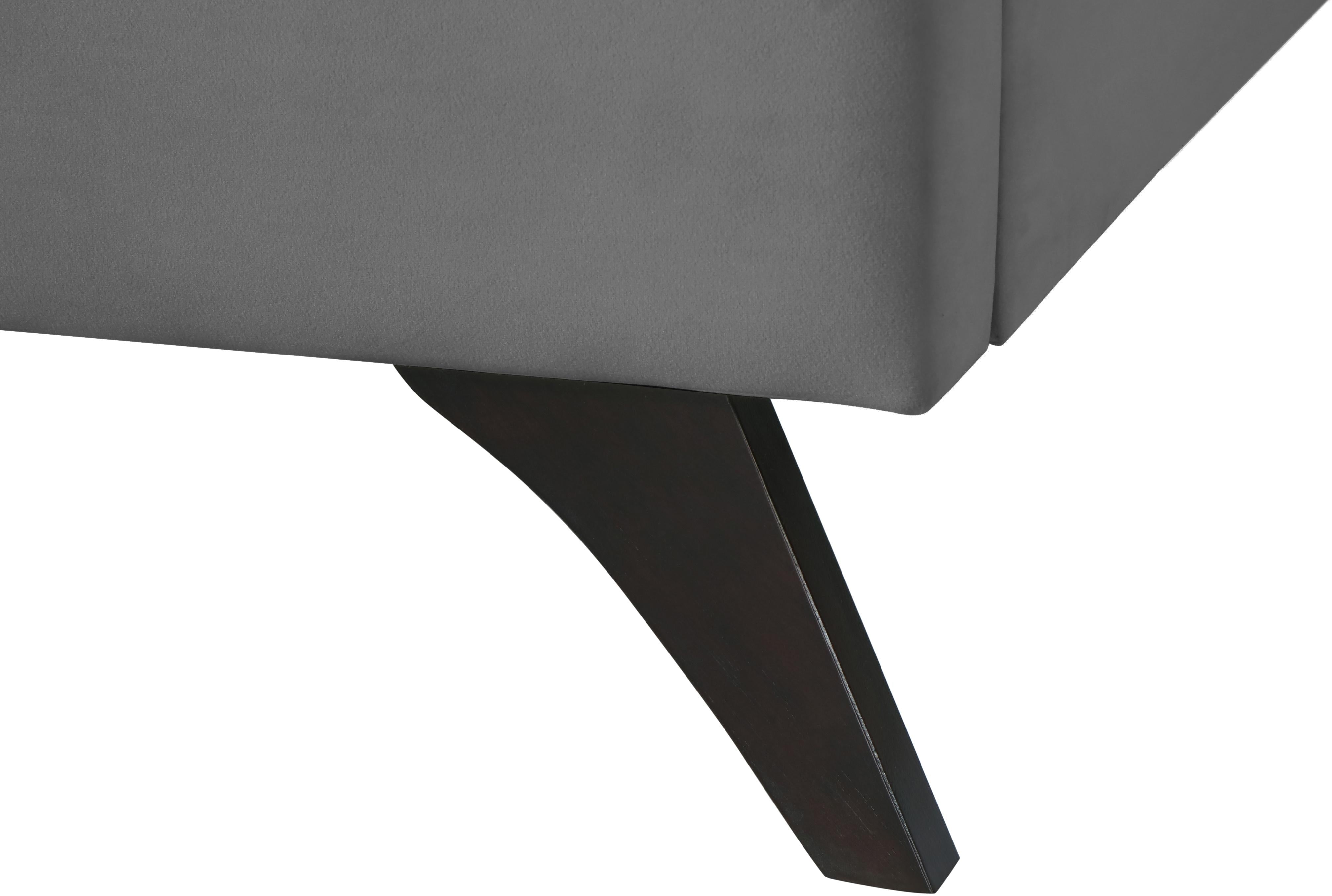 Elly Grey Velvet Queen Bed - Luxury Home Furniture (MI)
