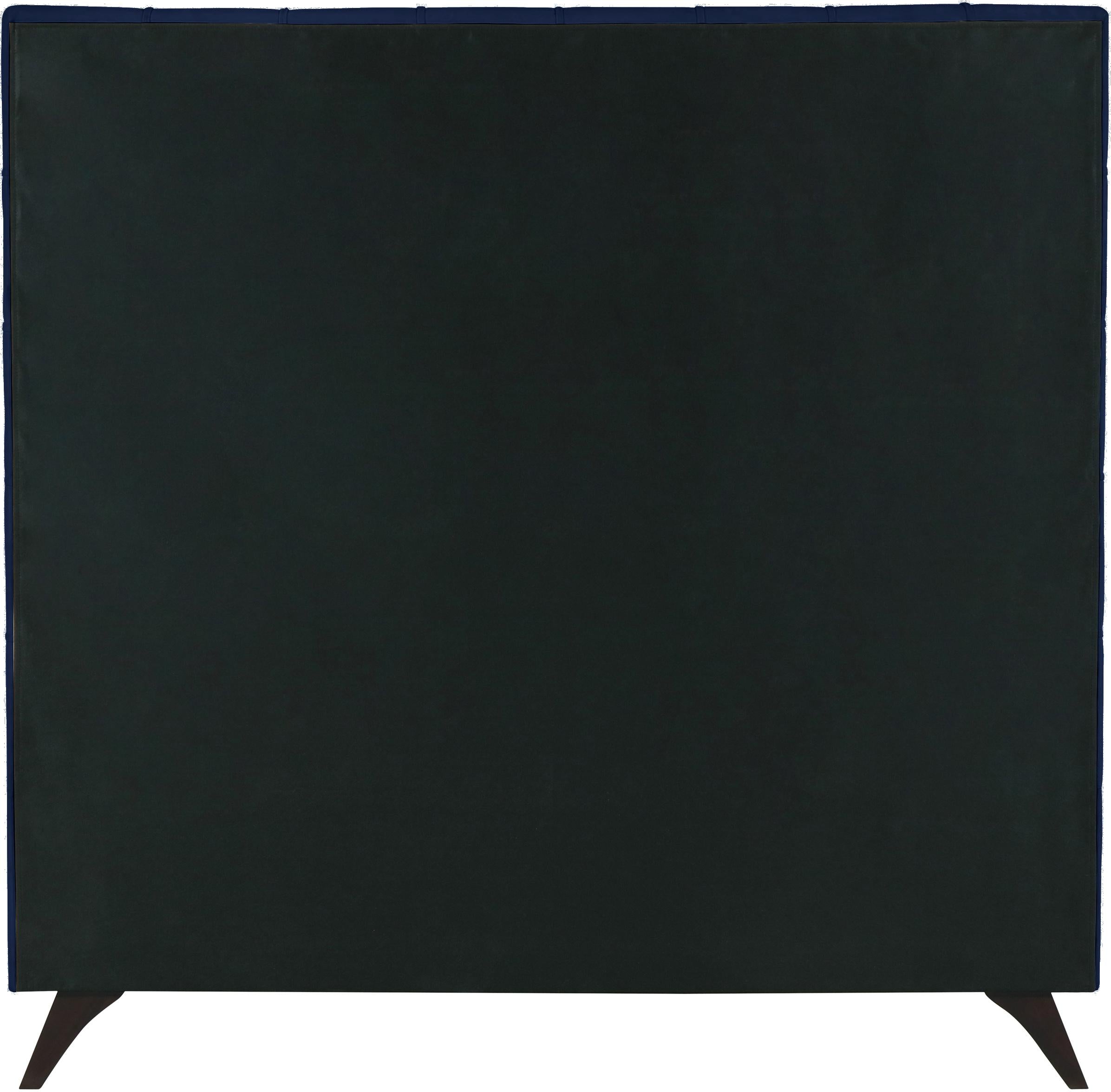 Elly Navy Velvet Queen Bed - Luxury Home Furniture (MI)