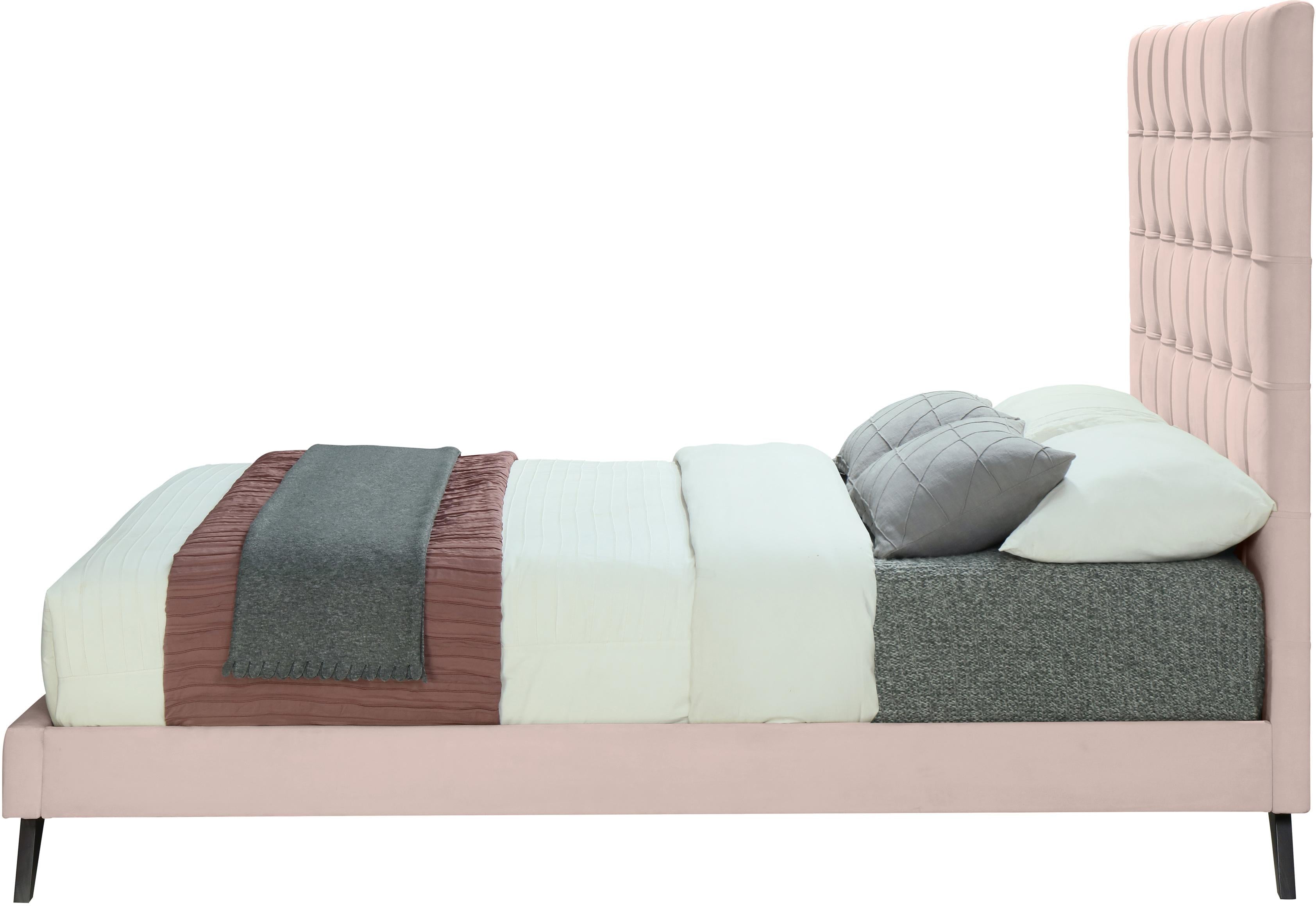 Elly Pink Velvet Queen Bed - Luxury Home Furniture (MI)