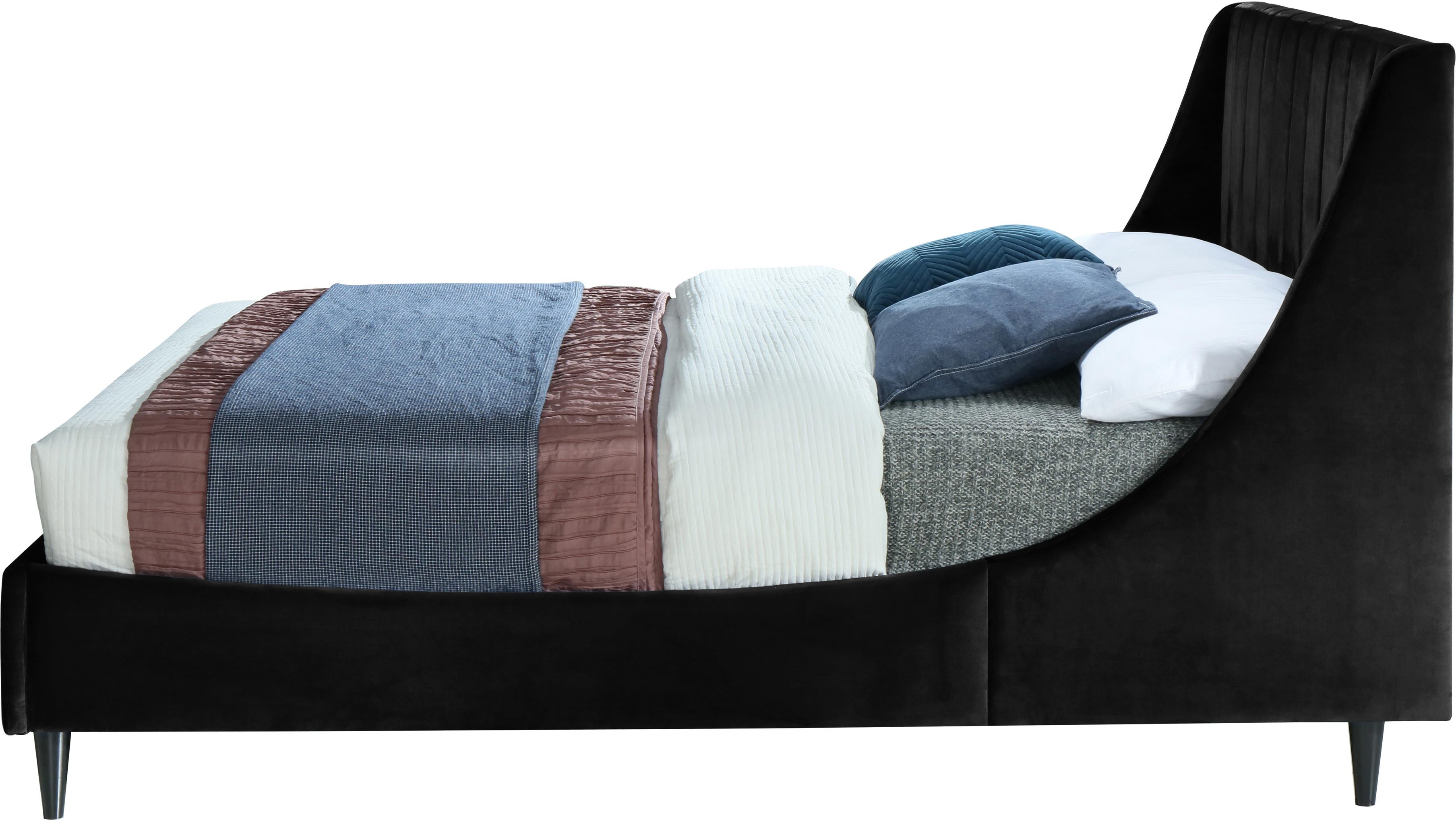 Eva Black Velvet Queen Bed - Luxury Home Furniture (MI)