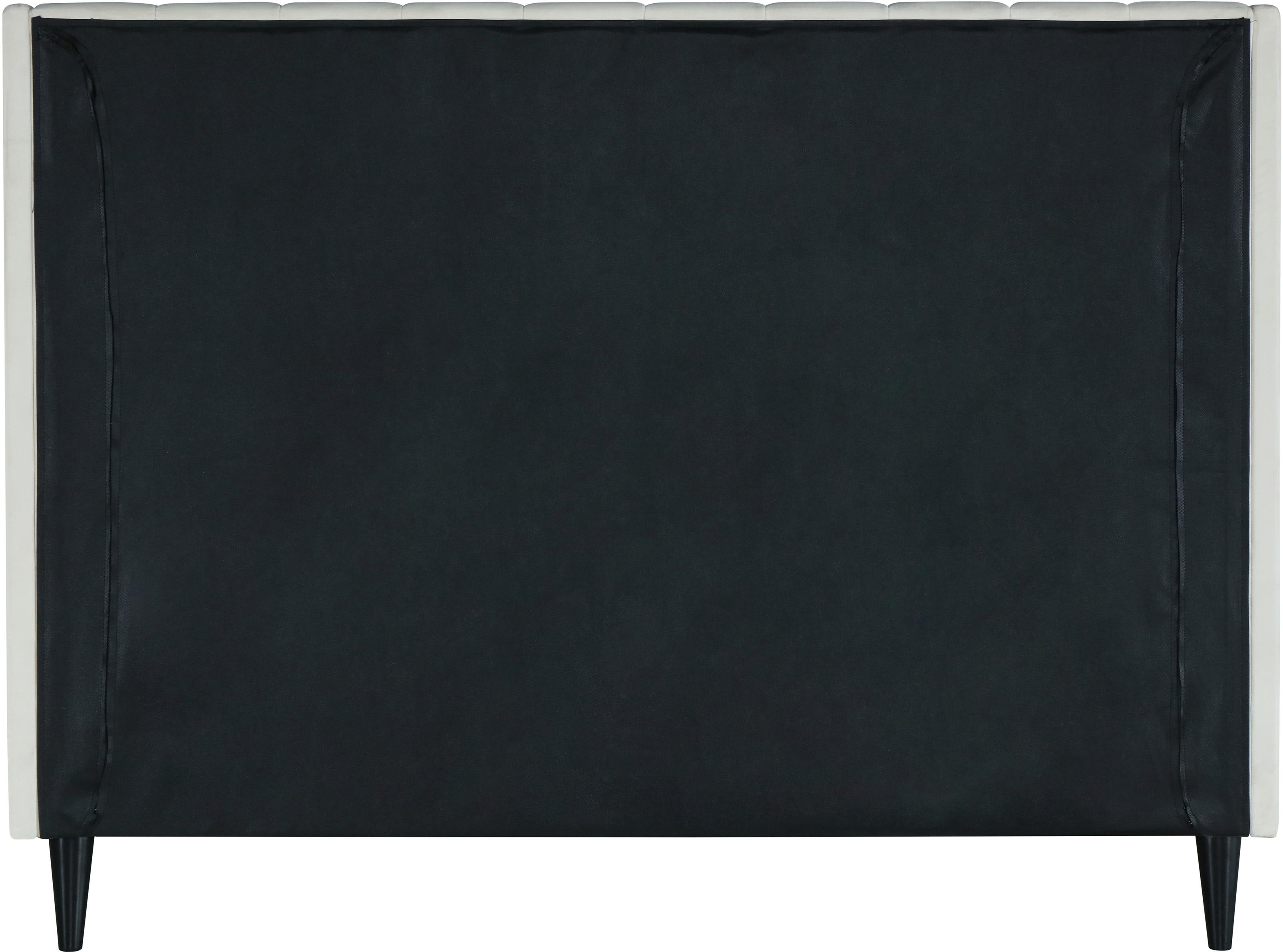 Eva Cream Velvet Queen Bed - Luxury Home Furniture (MI)